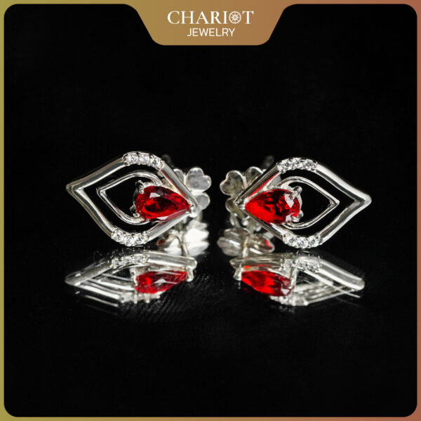 Four Stone Heart Earrings