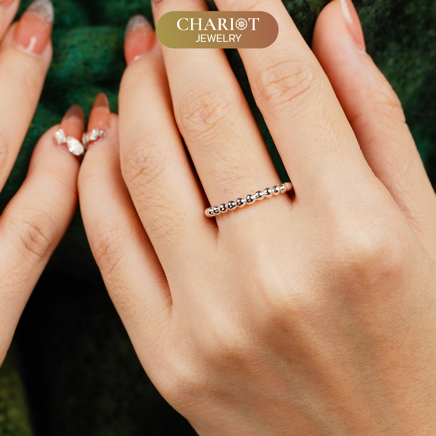 Sterling Silver Stackable Bead Ring