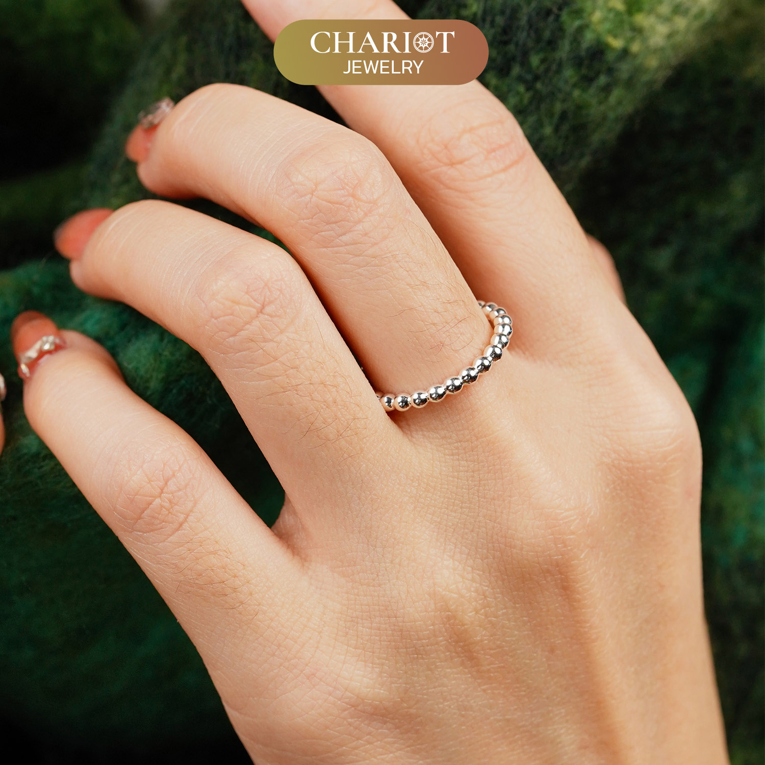 Sterling Silver Stackable Bead Ring