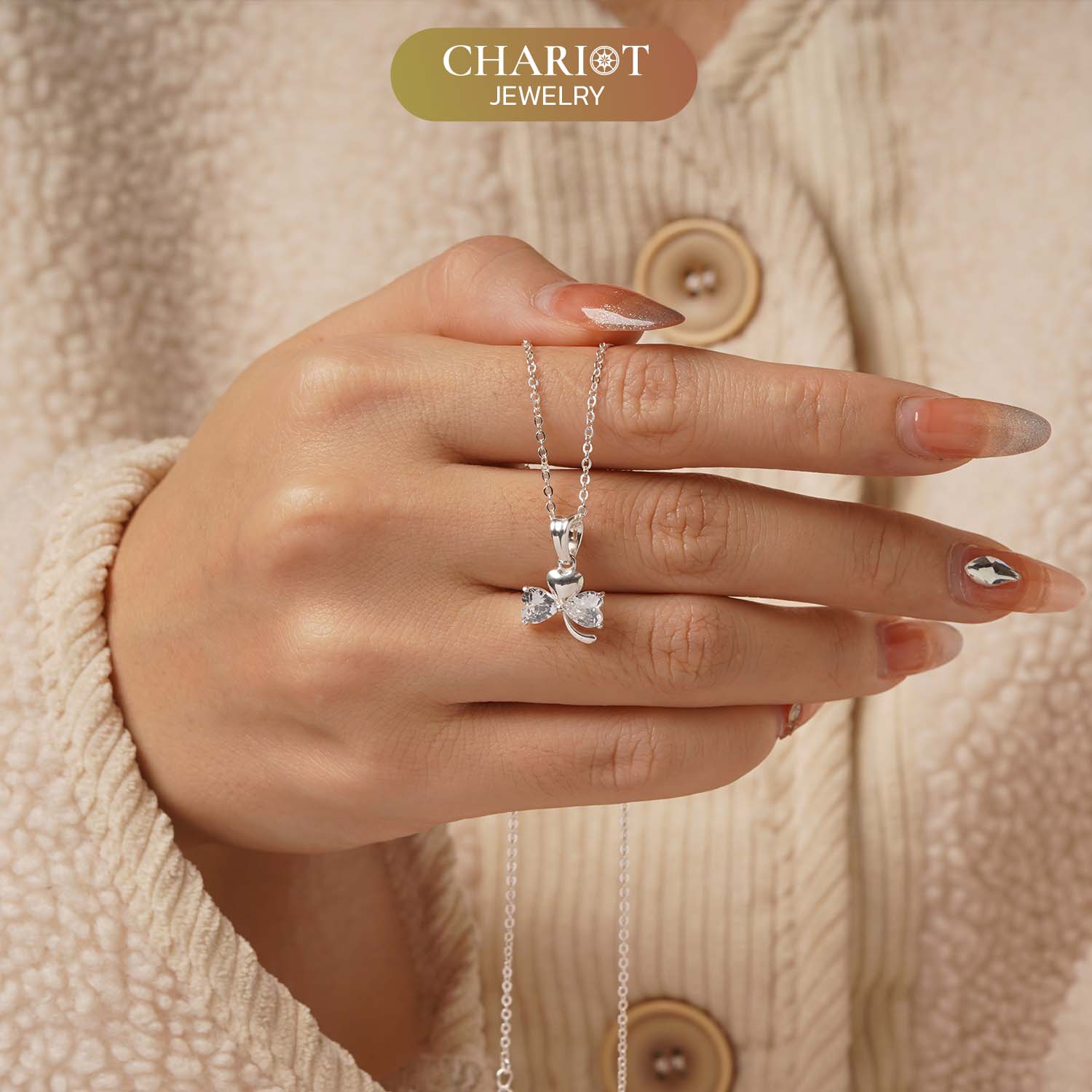 Tri-Heart Leaf Necklace