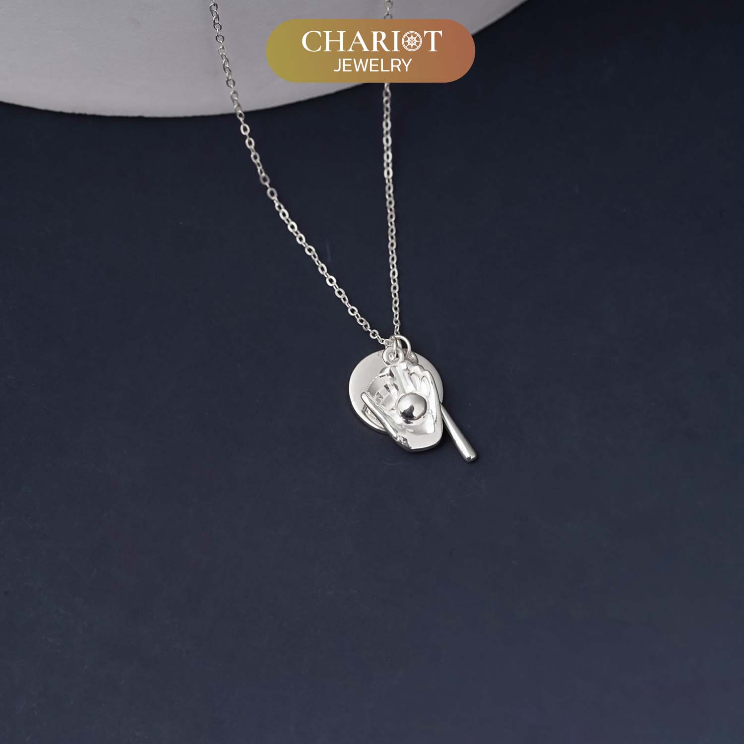 Baseball Trio Charm Necklace