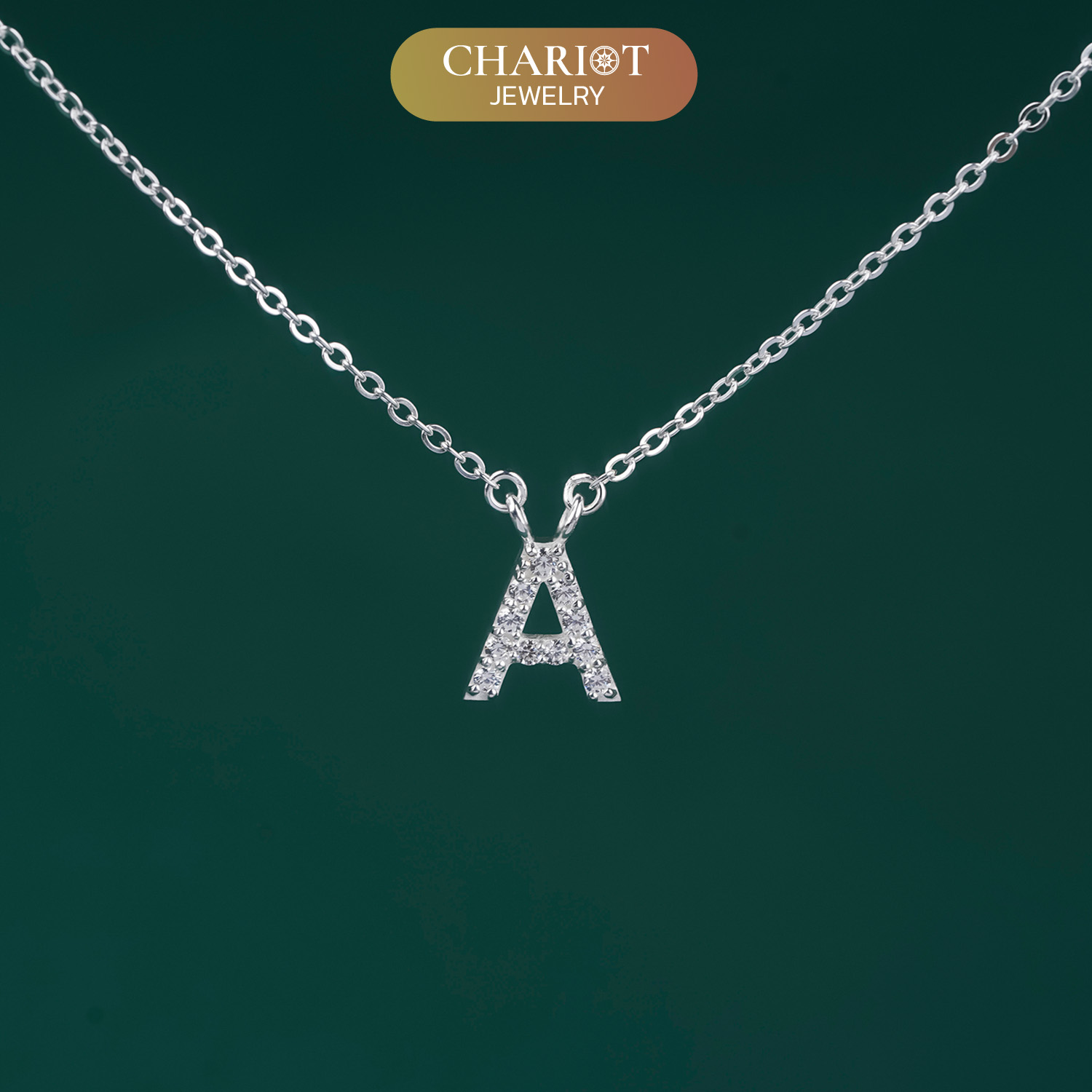 Personalized Sparkle Initial Necklace