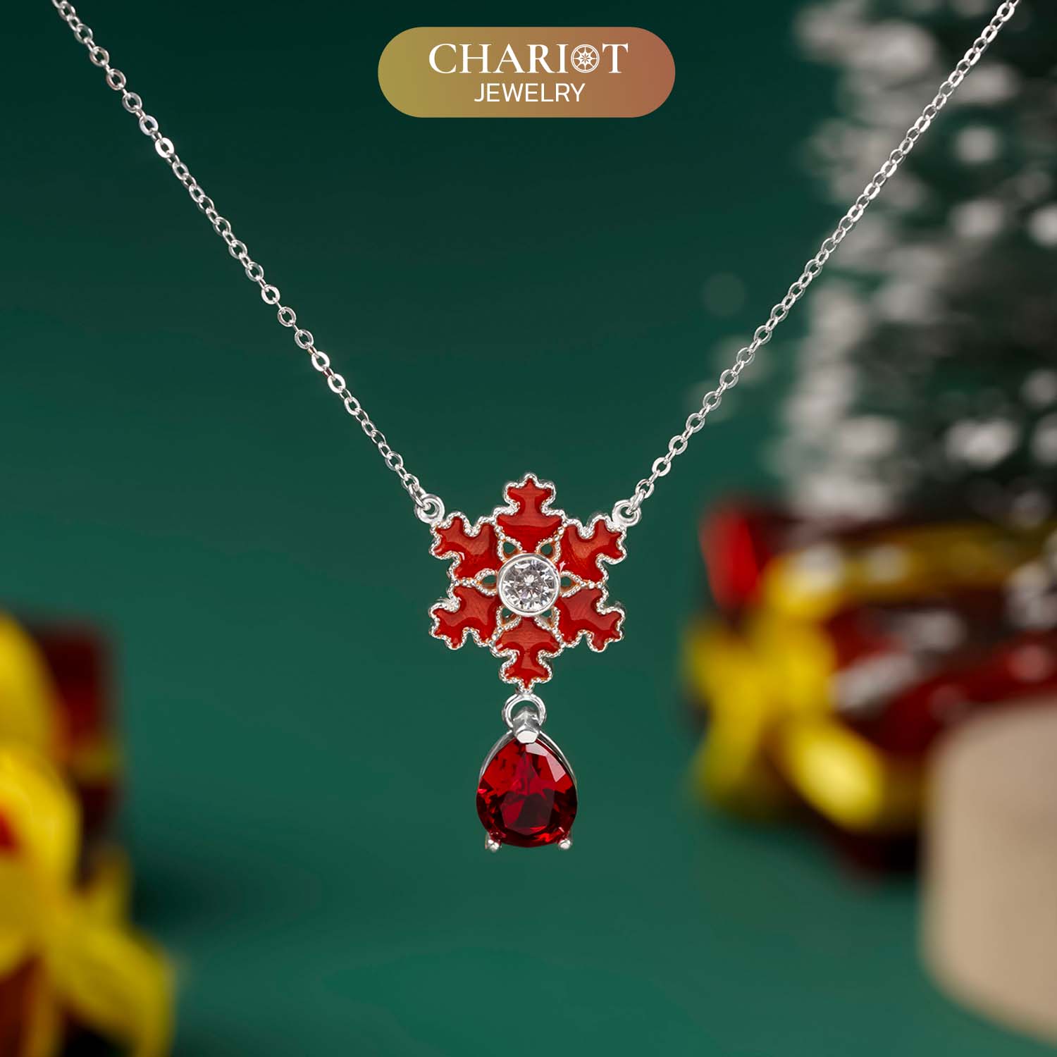 Ruby Snowflake 2 Necklace