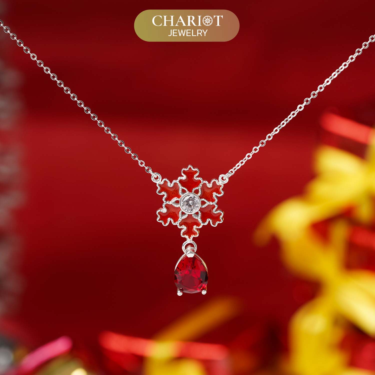 Ruby Snowflake 2 Necklace