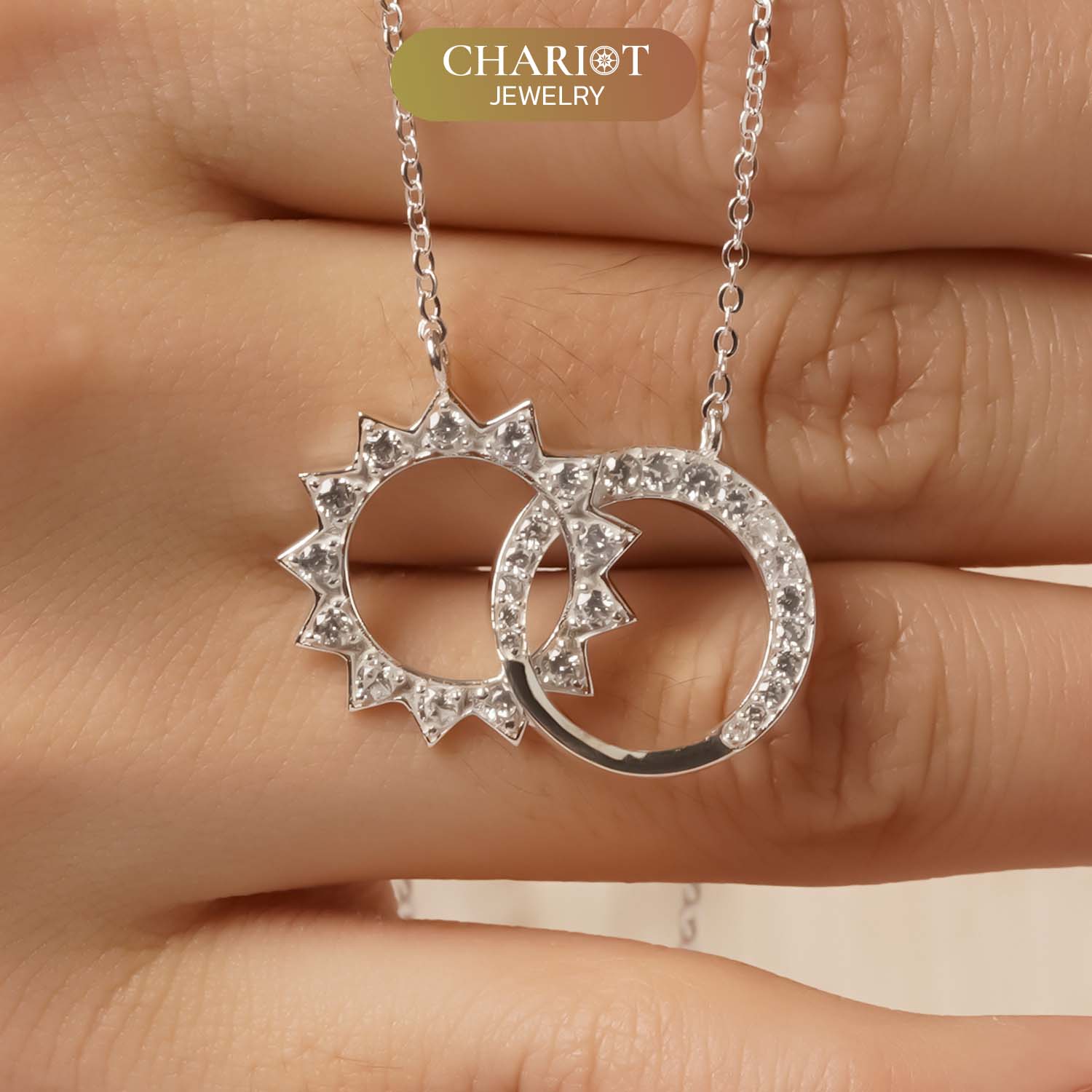 Sun Embrace Moon Necklace