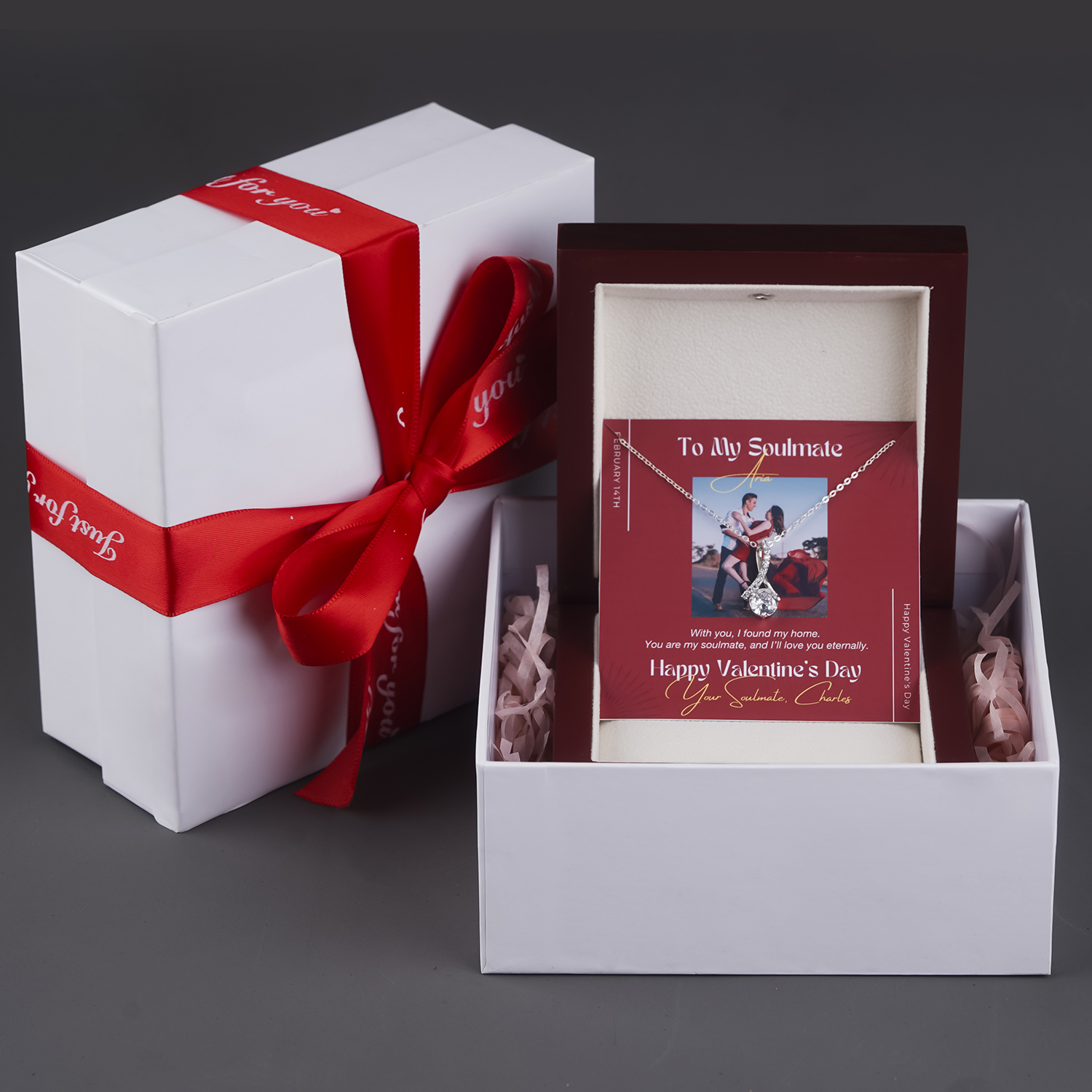 Personalized Gift For Mom - Alluring Beauty Necklace - Moissanite - Happy Mother's Day, to My Beautiful Mother