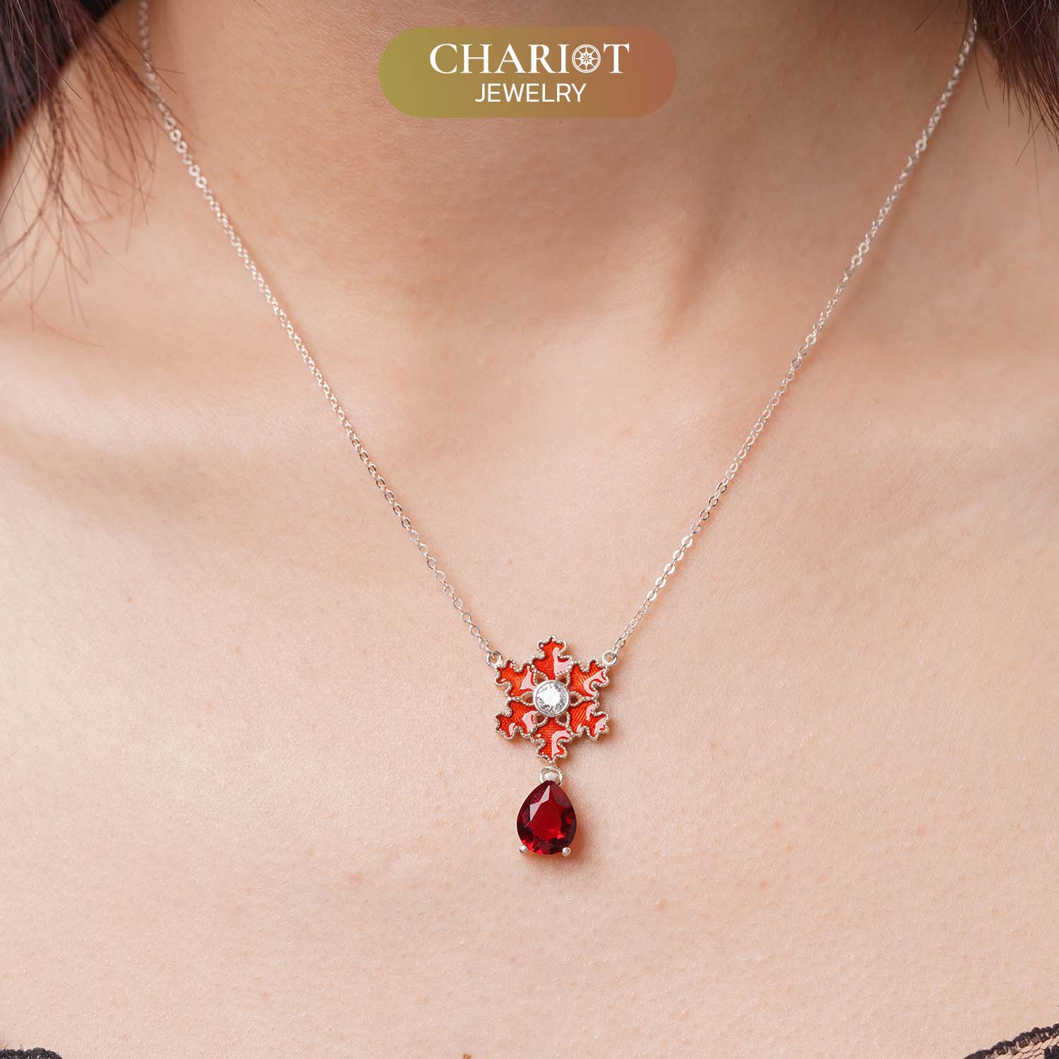 Ruby Snowflake 2 Necklace