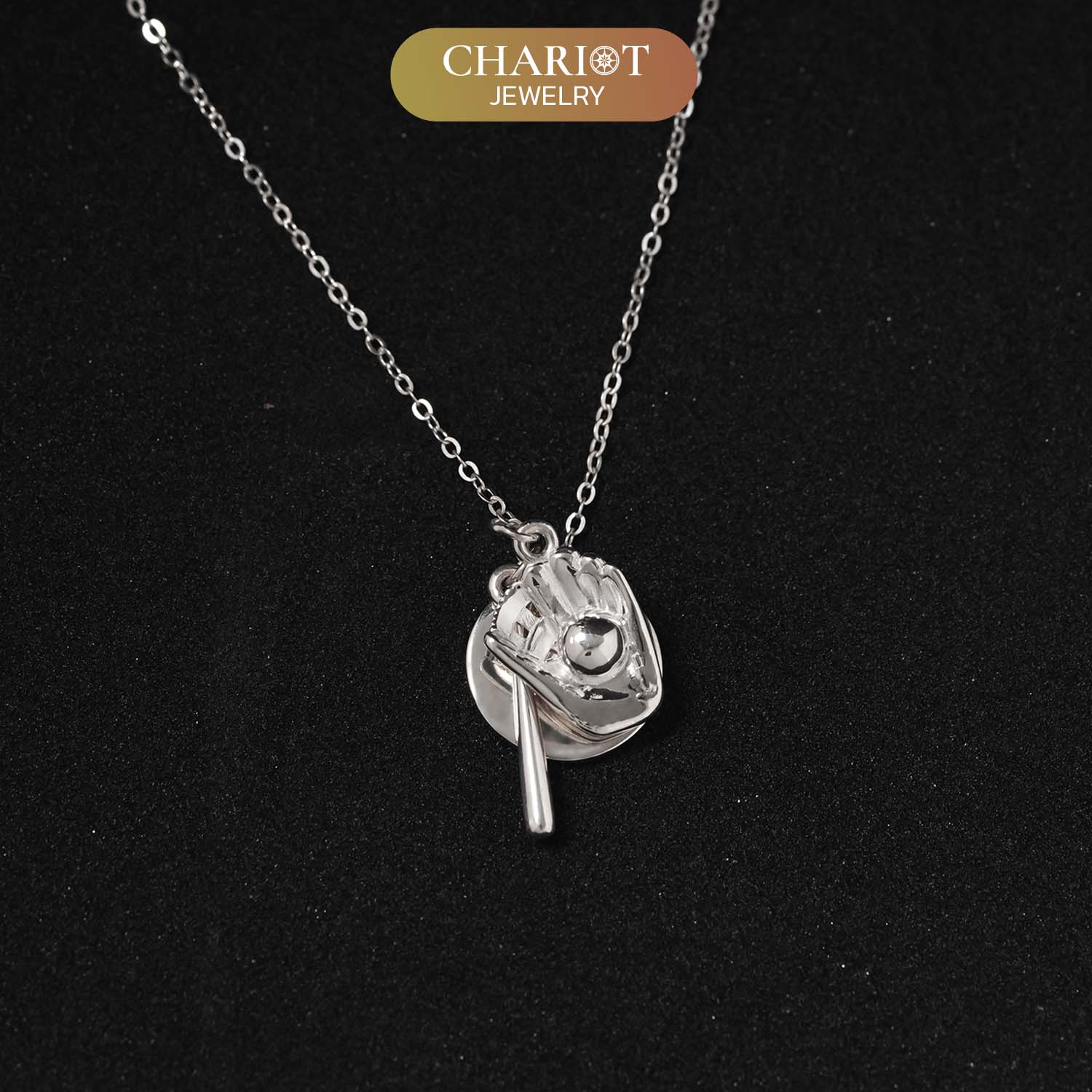 Baseball Trio Charm Necklace