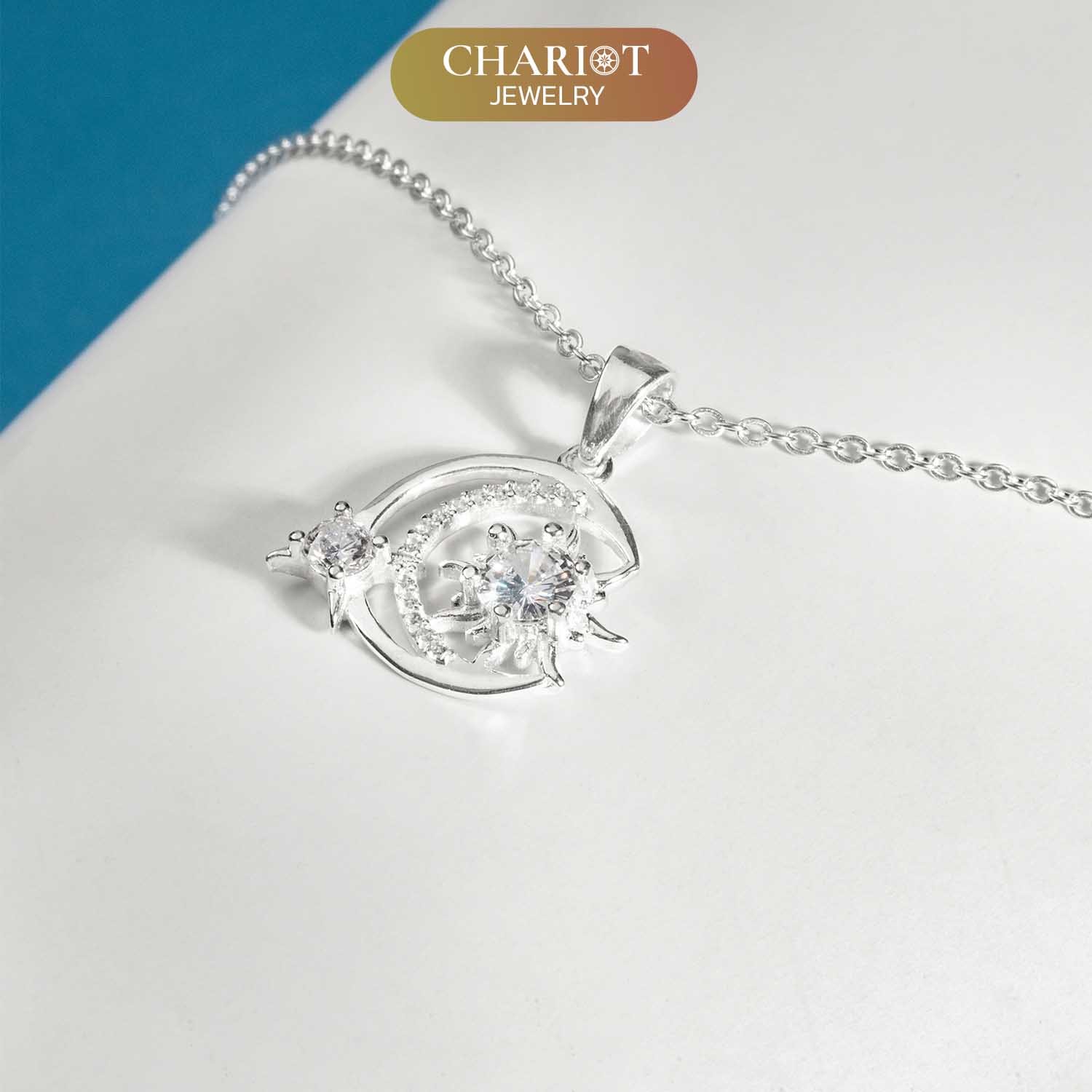 Crescent Moon & Sun Necklace