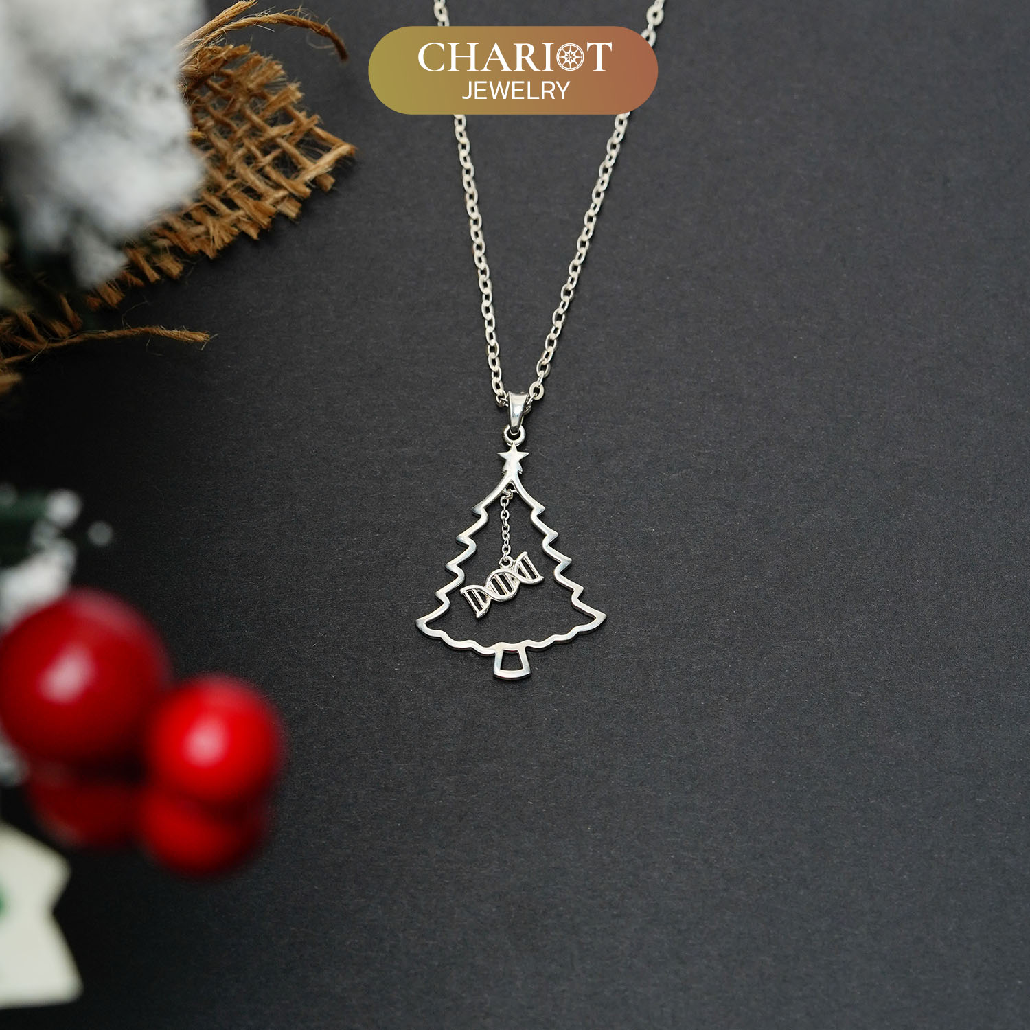 DNA Christmas Tree Necklace