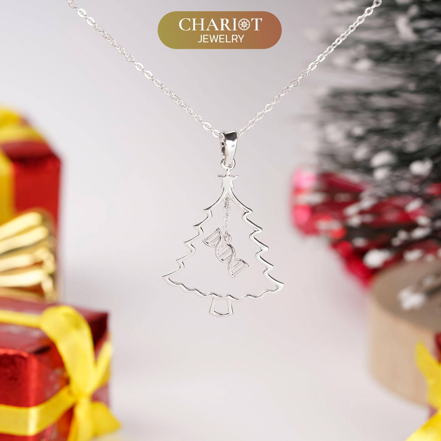 DNA Christmas Tree Necklace