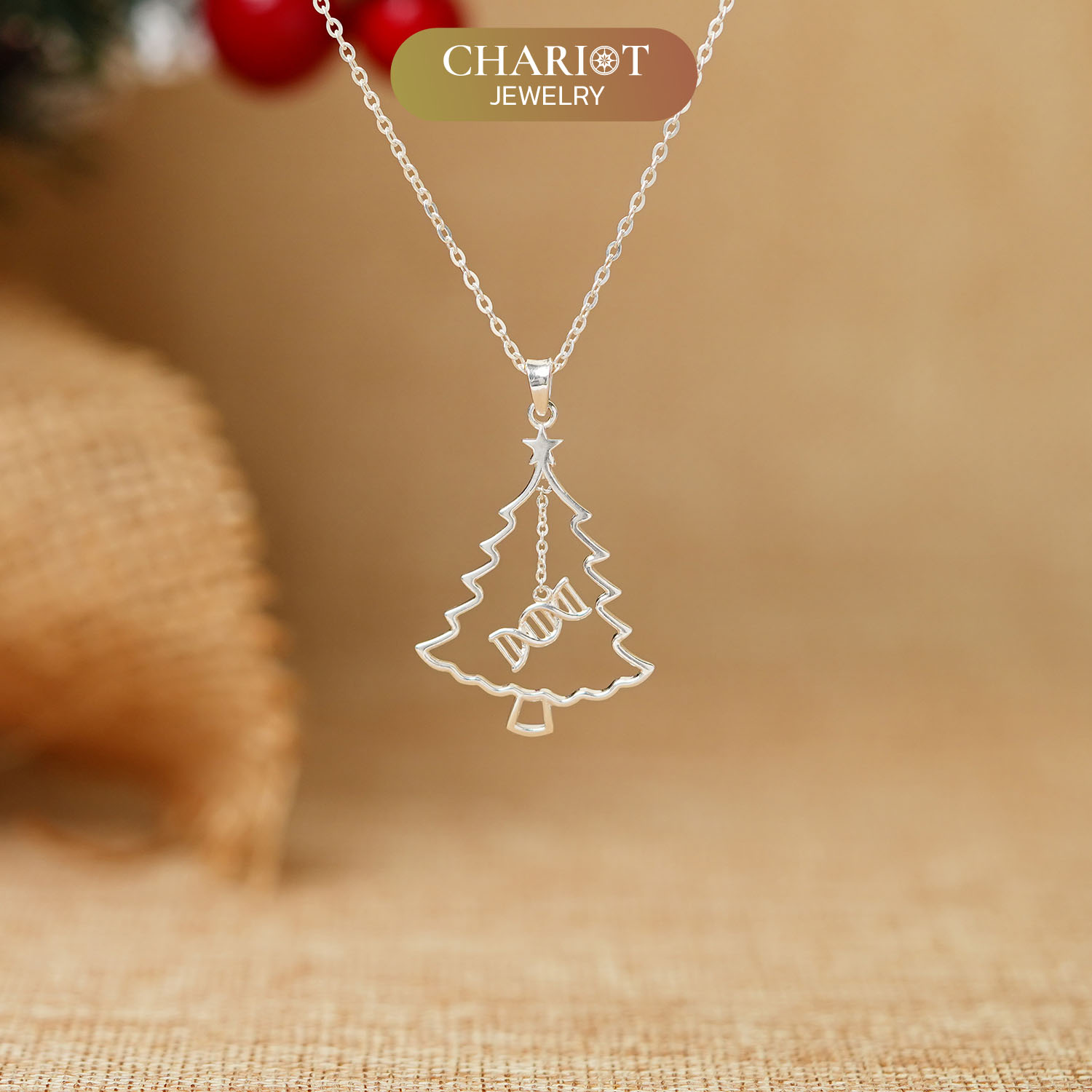 DNA Christmas Tree Necklace