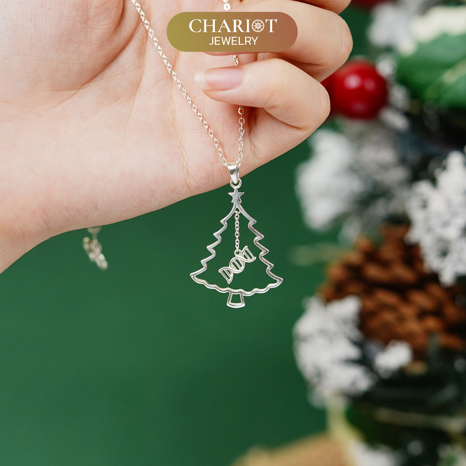 DNA Christmas Tree Necklace