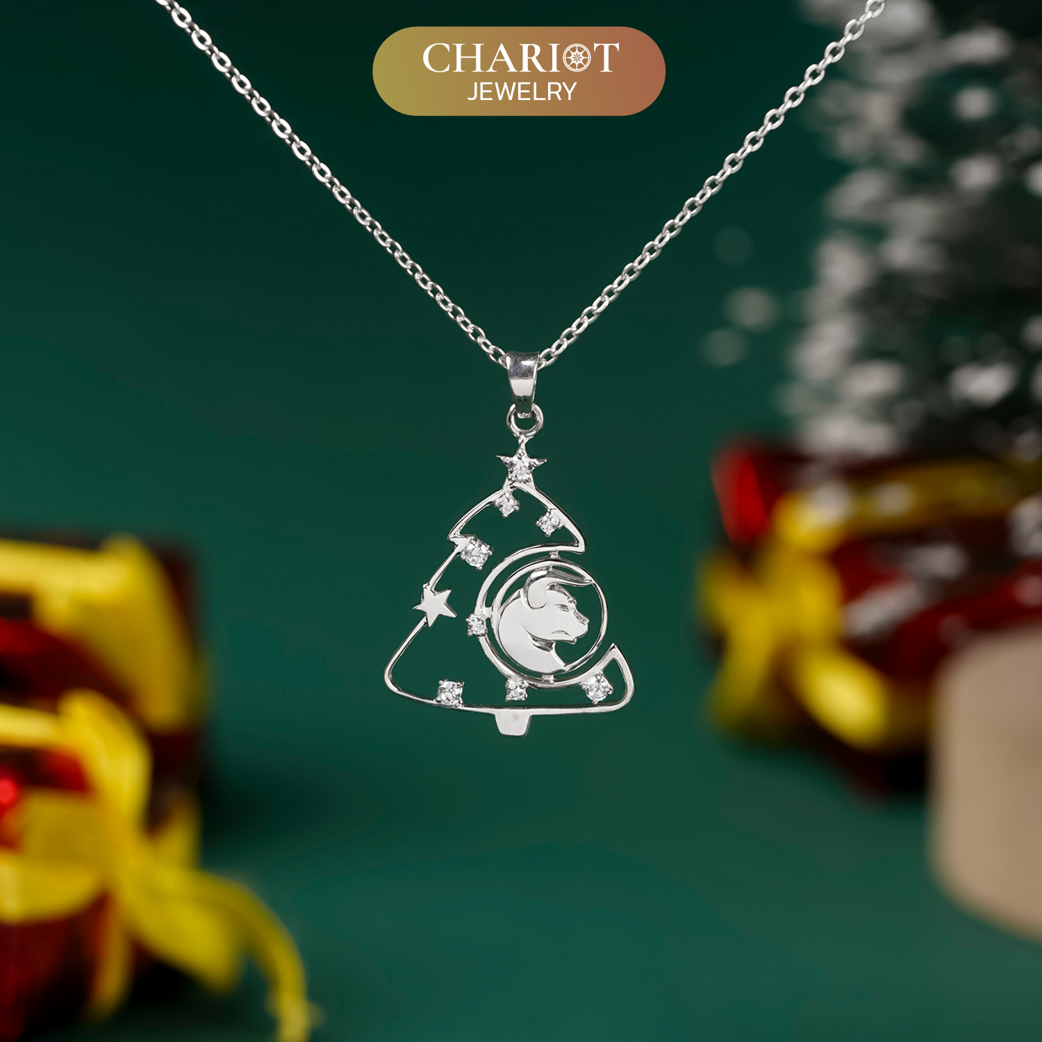 Taurus Chrismas Tree Necklace