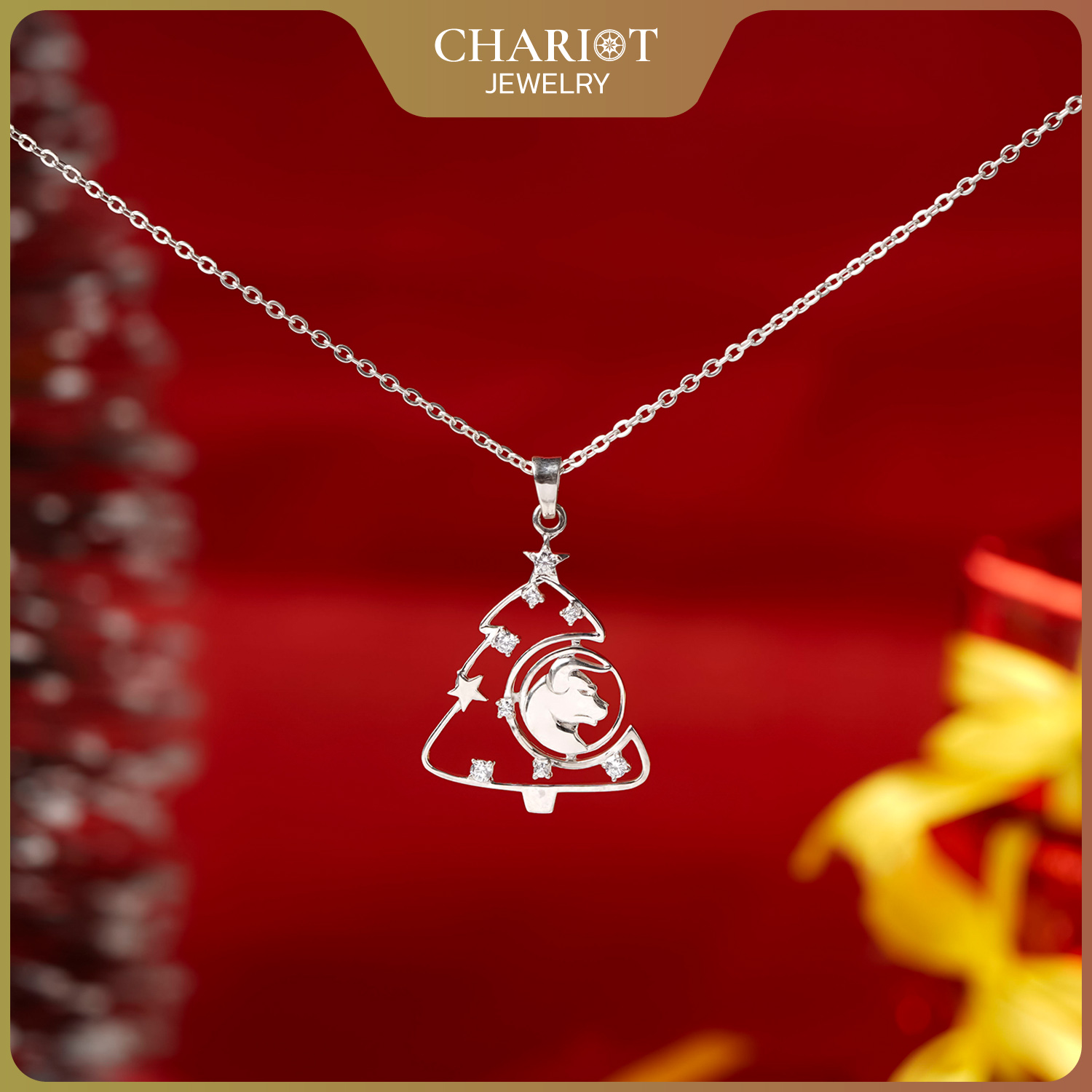 Taurus Chrismas Tree Necklace