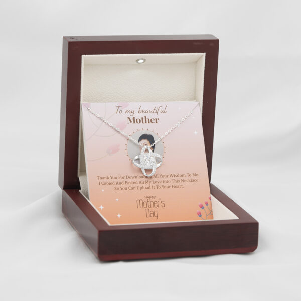 Personalized Gift For Mom - Love Knot Necklace - Moissanite - Happy Mother's Day 2, to My Beautiful Mother