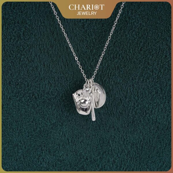 Baseball Trio Charm Necklace