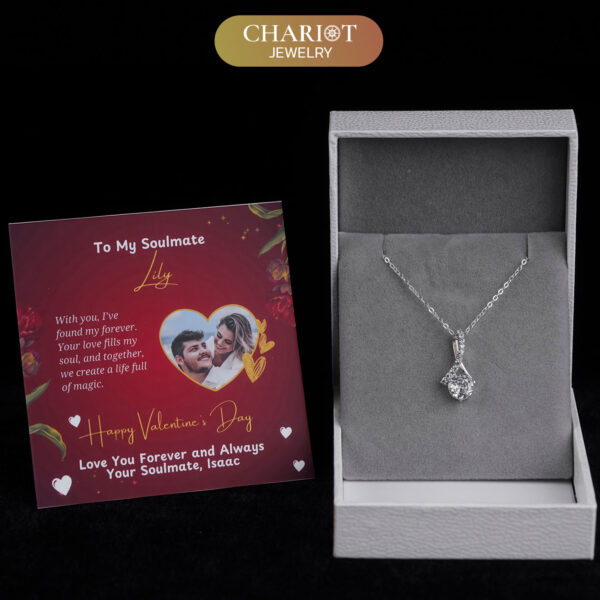 Personalized Gift For Mom - Alluring Beauty Necklace - Moissanite - Happy Mother's Day, to My Beautiful Mother