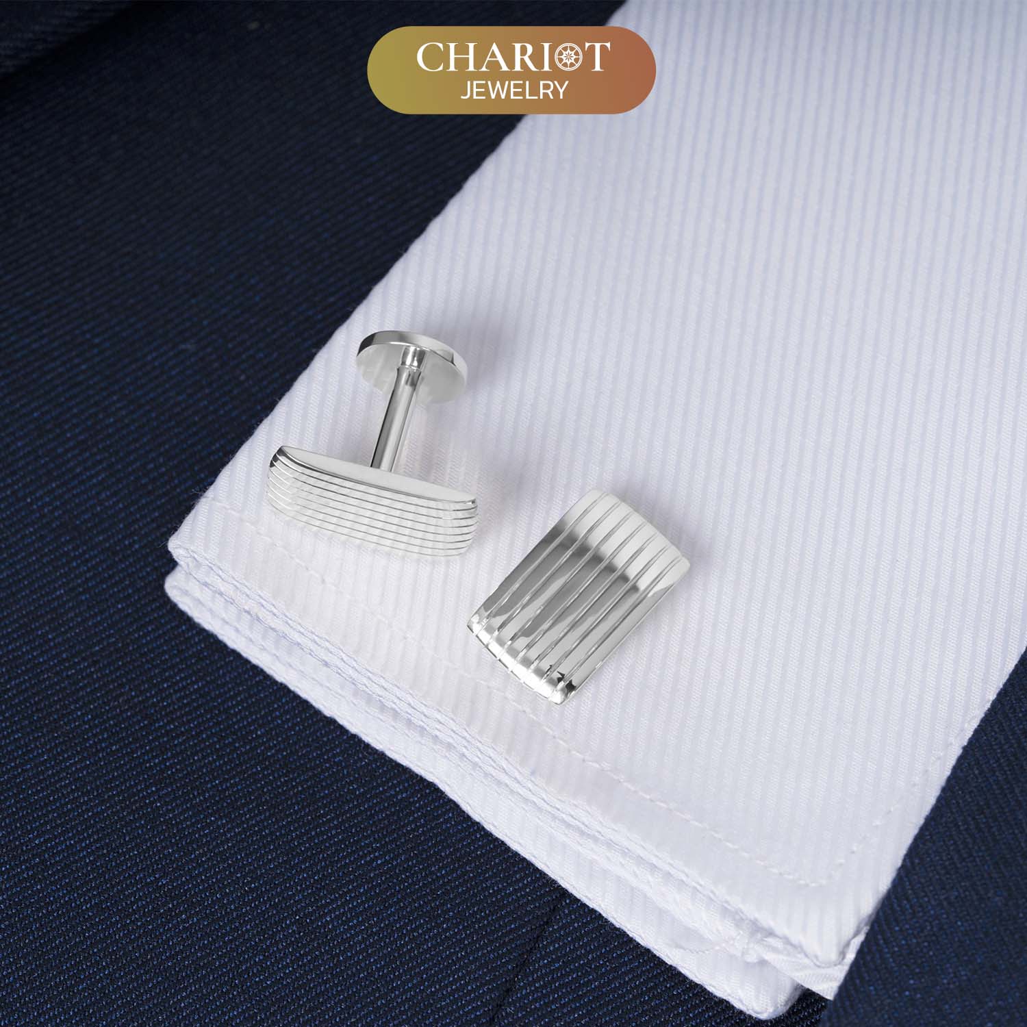 Classic Stripe Rectangles Cufflinks