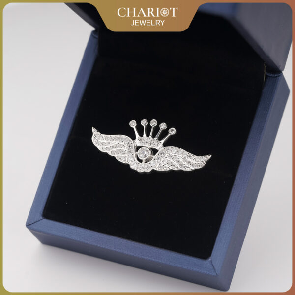 Sparkling Angel Wings Lapel Pin