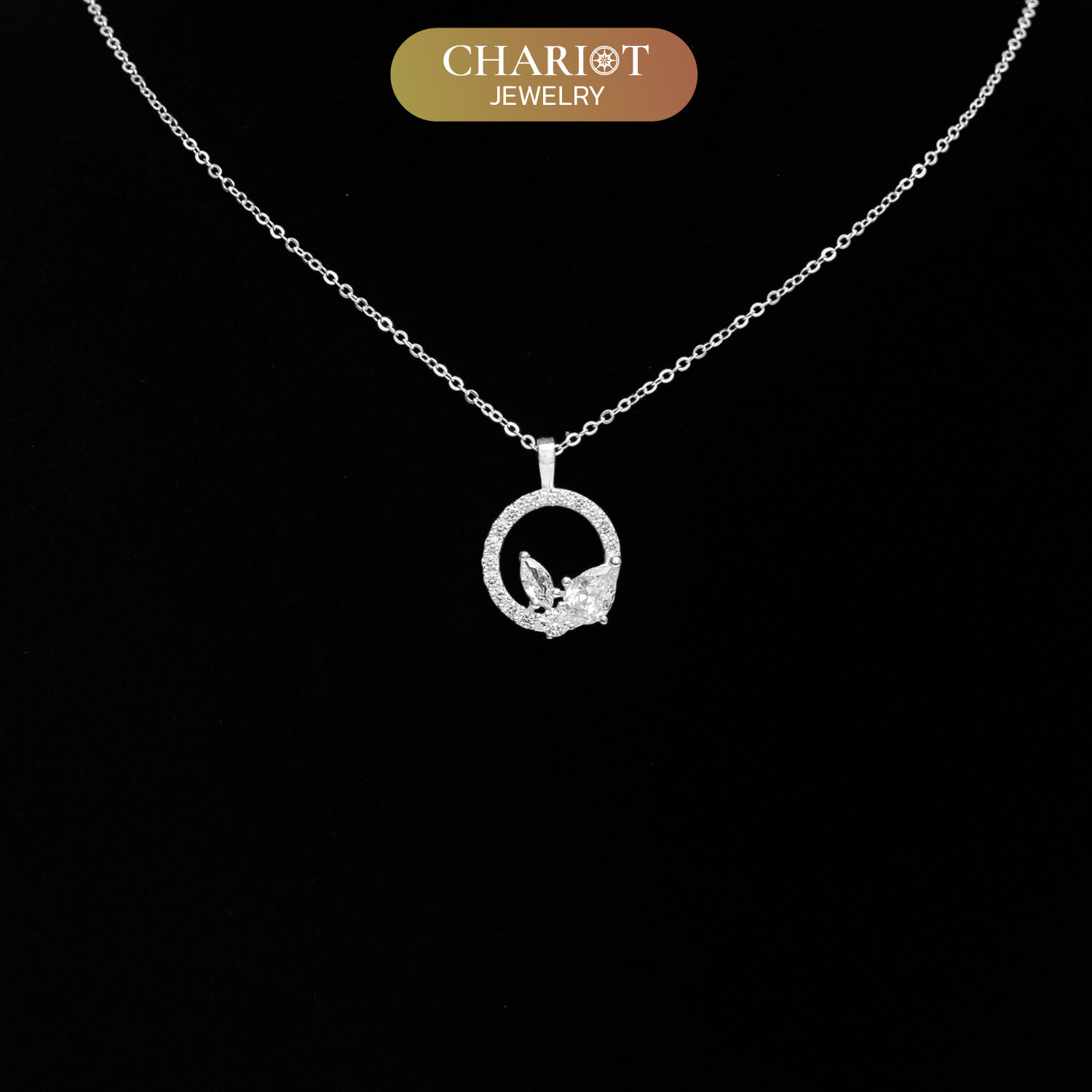 Circular Foliage Jewel Necklace