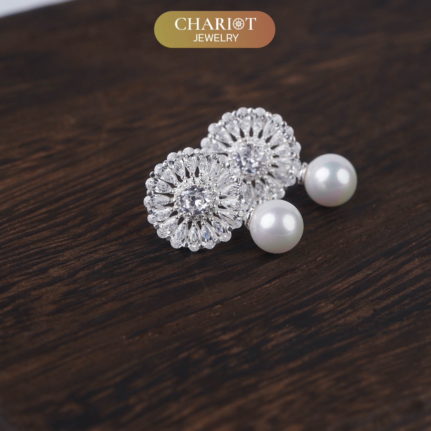 Personalized Gift For Mom - White Sunflowers Earrings - Moissanite - Happy Mother's Day 2, to My Beautiful Mother