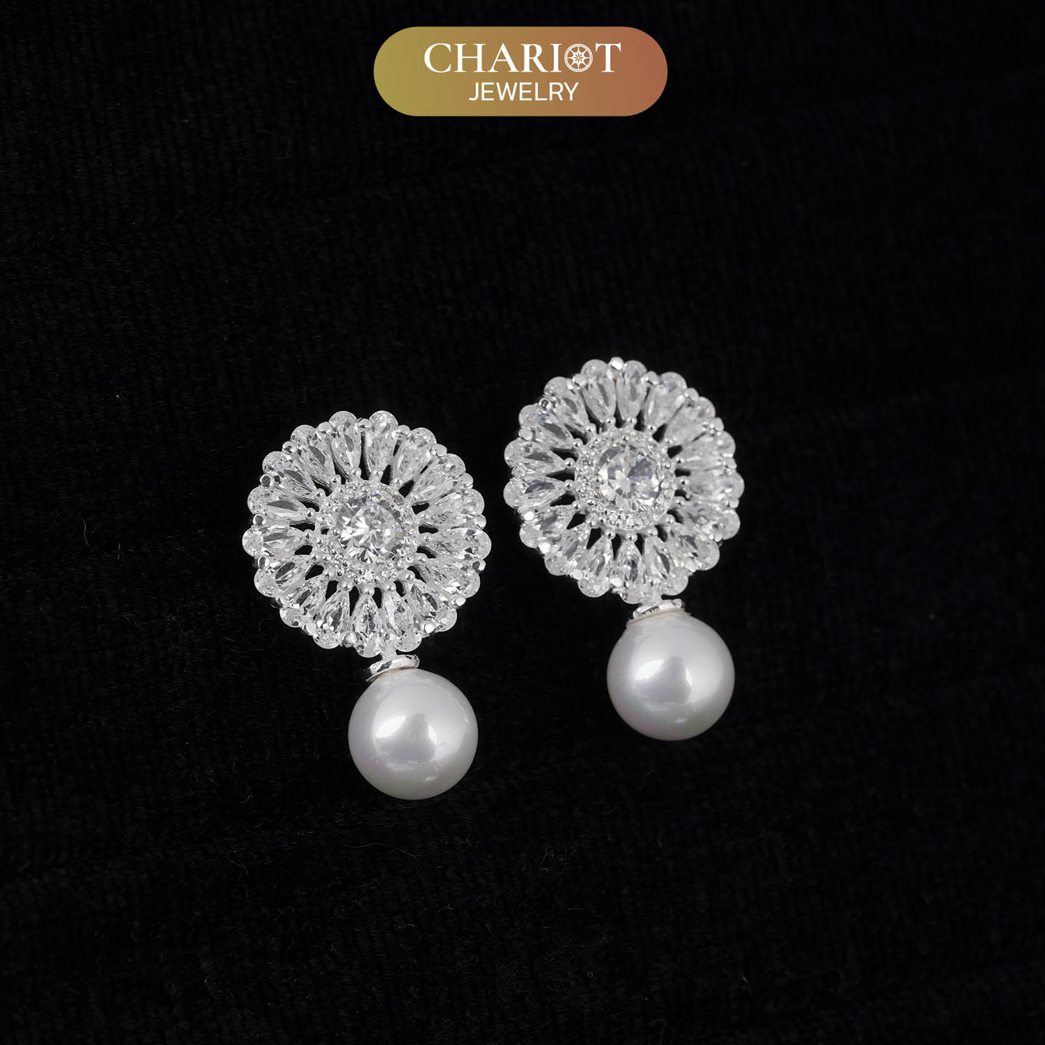 Personalized Gift For Mom - White Sunflowers Earrings - Moissanite - Happy Mother's Day 2, to My Beautiful Mother