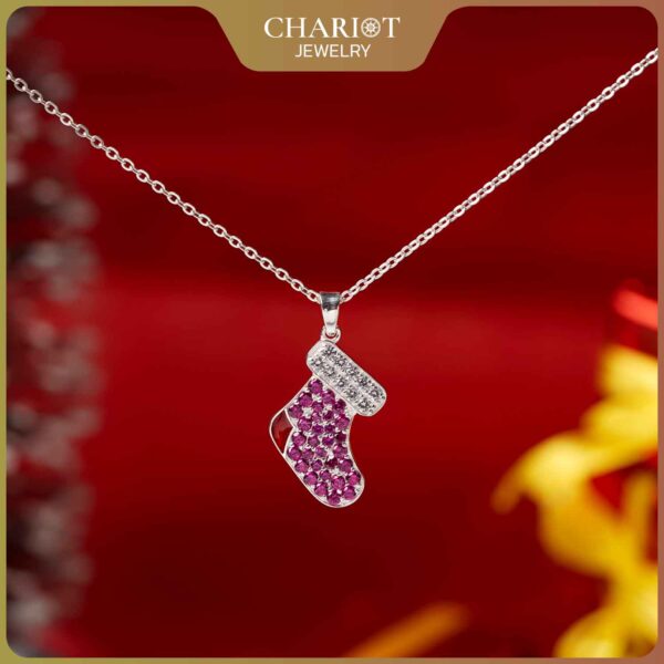 Red Stocking Christmas Necklace