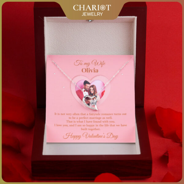 Personalized Gifts for Wife - Forever Love Necklace - Happy Valentine's Day, Here's to a Lifetime of Celebrating Our Love Together