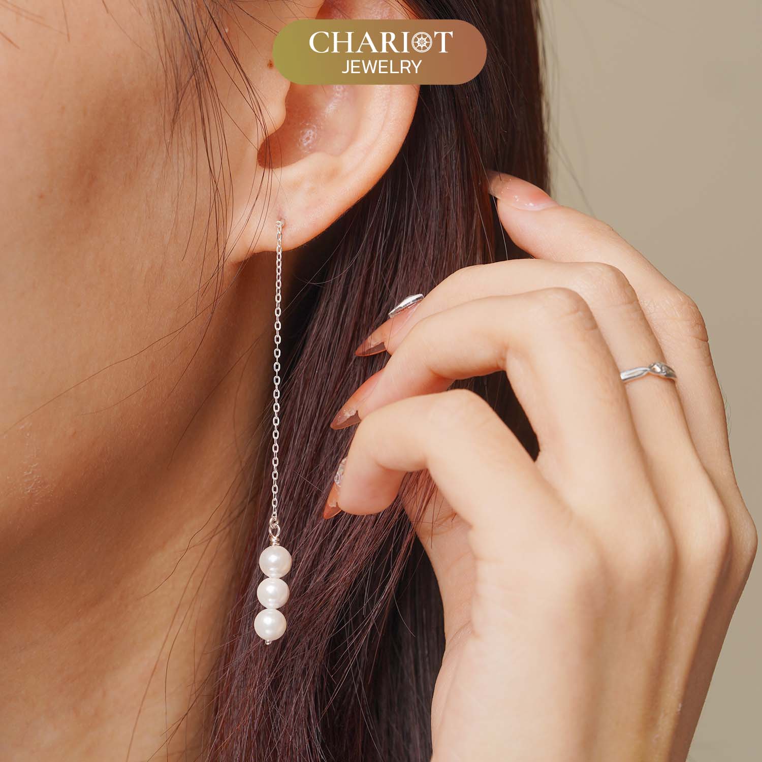 Long Pearl Drop Earrings