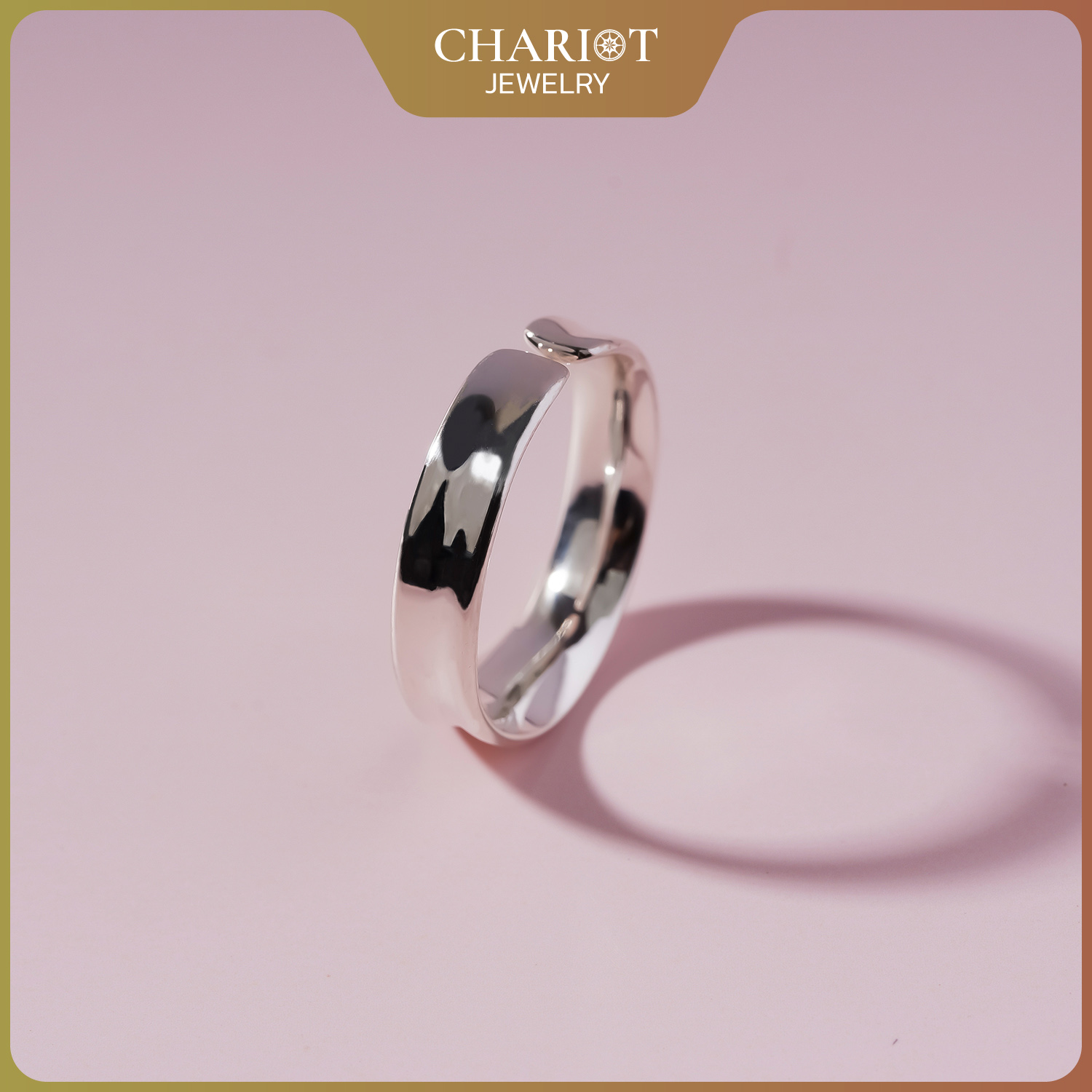 Geometric silver ring