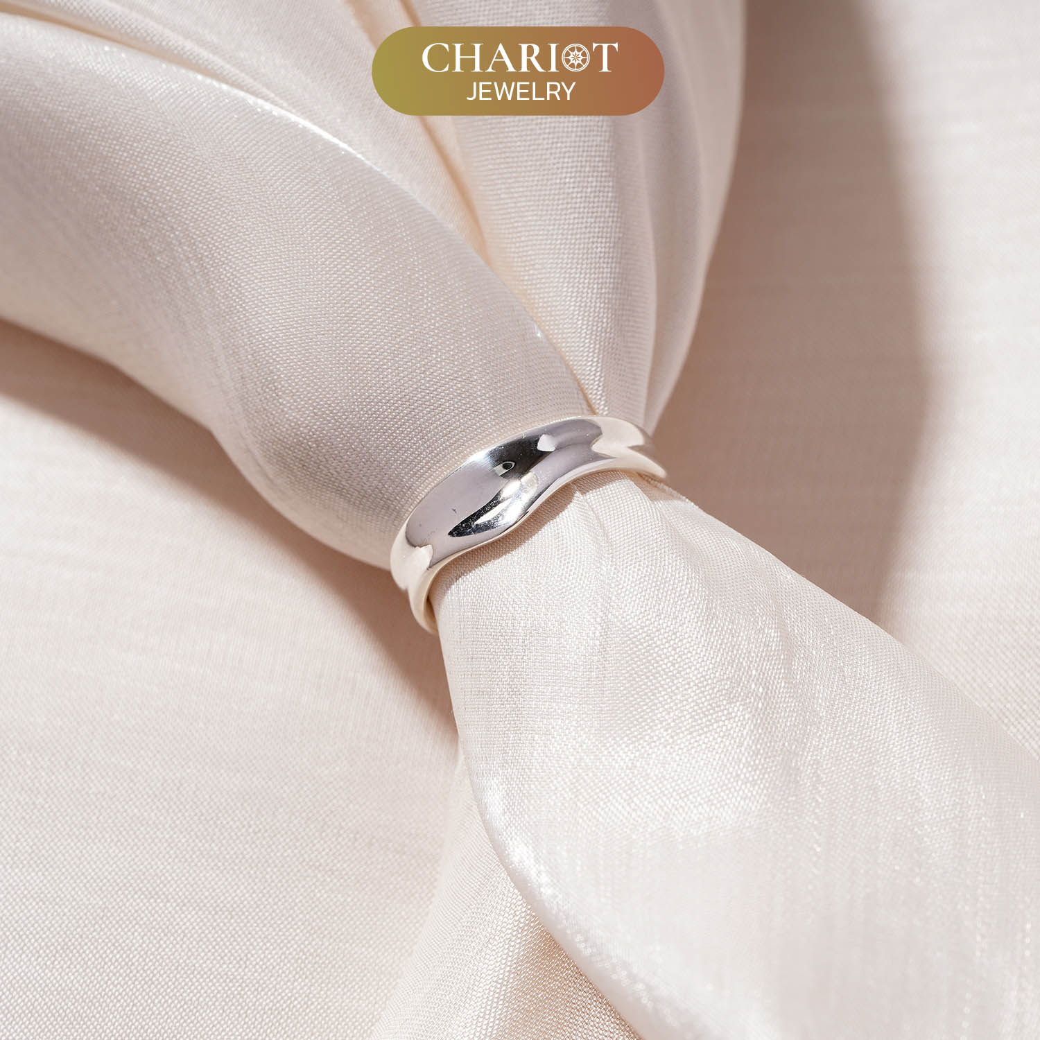 Geometric silver ring