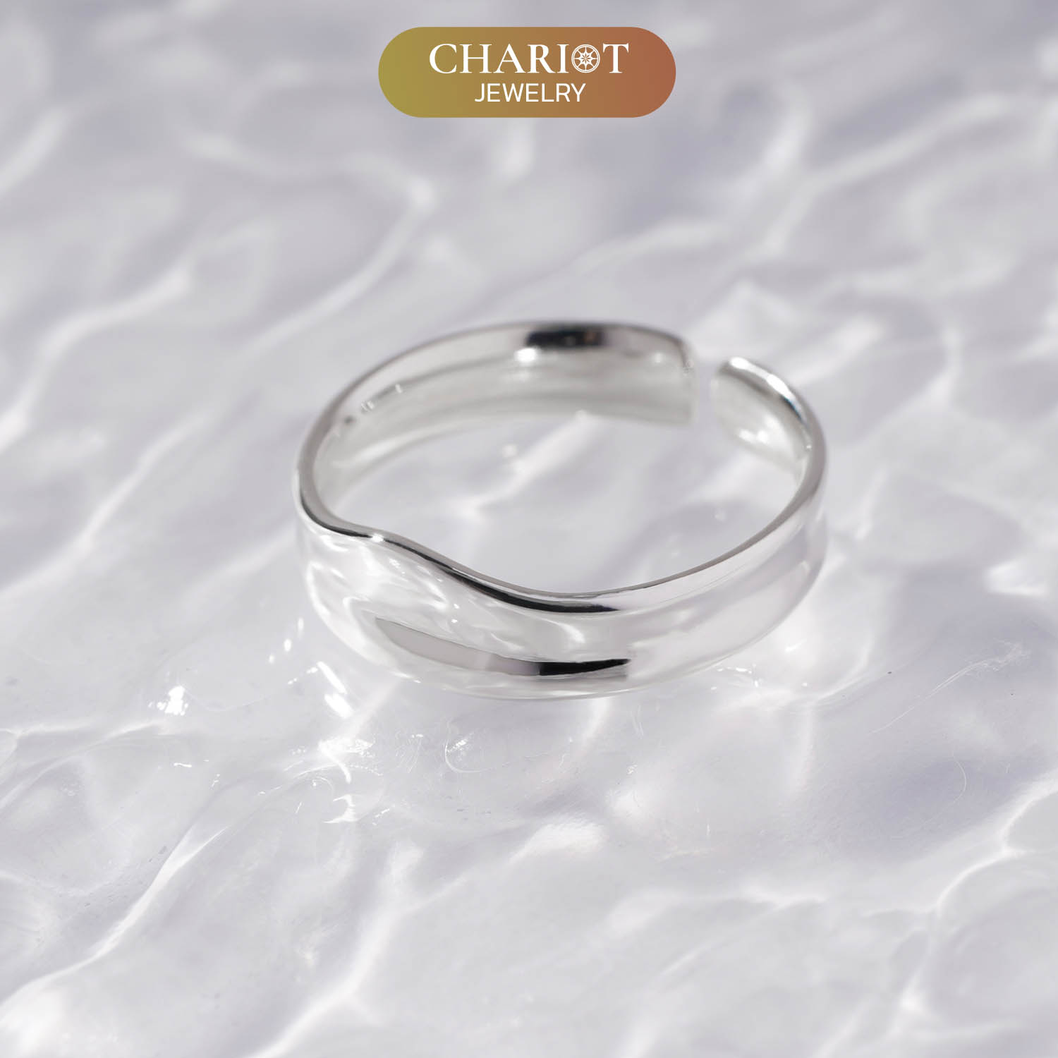 Geometric silver ring