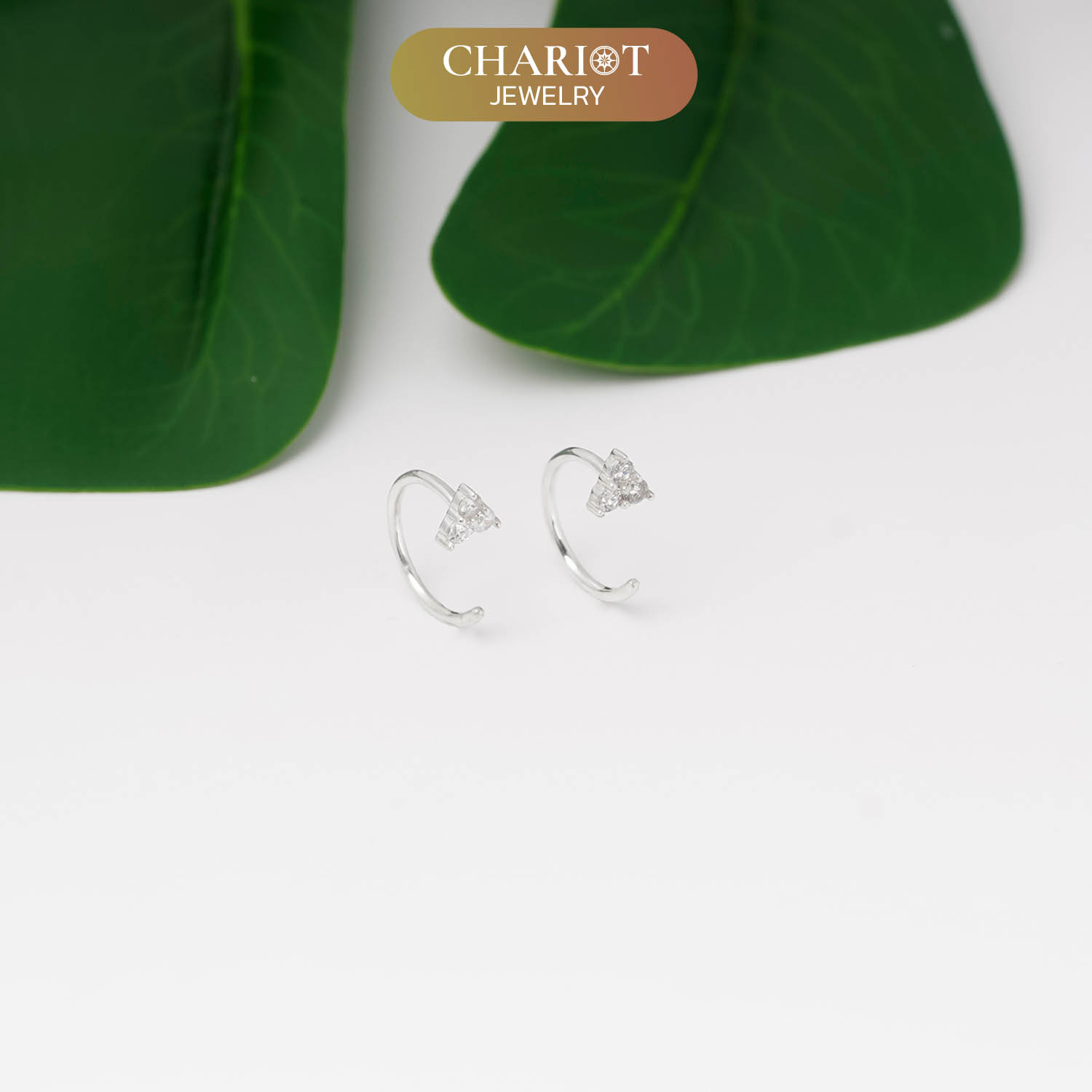 3 Stones Simple Earrings - Image 5