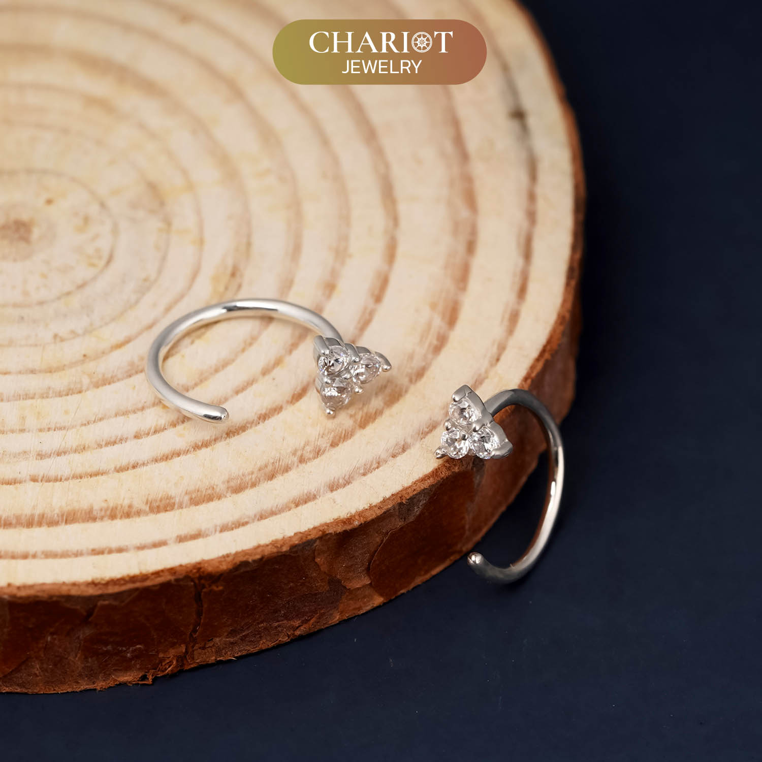 3 Stones Simple Earrings