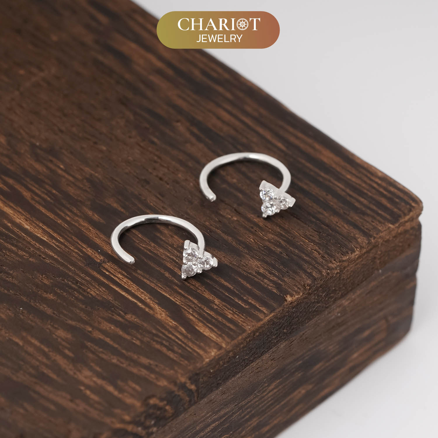 3 Stones Simple Earrings