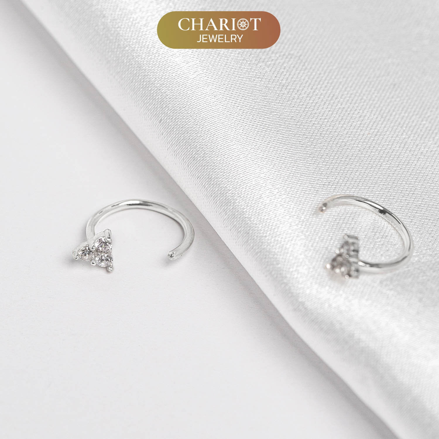 3 Stones Simple Earrings