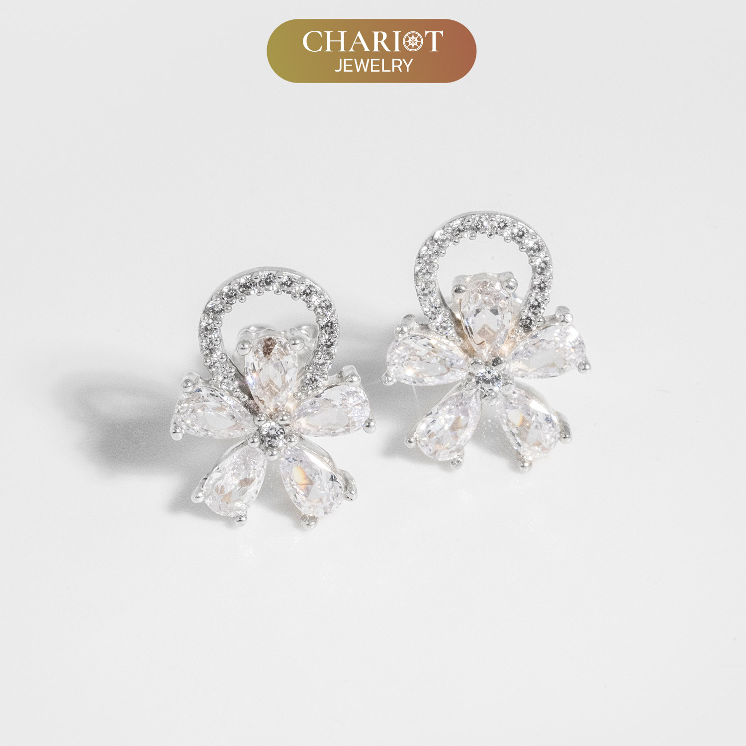 Personalized Gift For Mom - 5-petal Teardrop Stone Earrings - Moissanite - Happy Mother's Day 2, to My Beautiful Mother