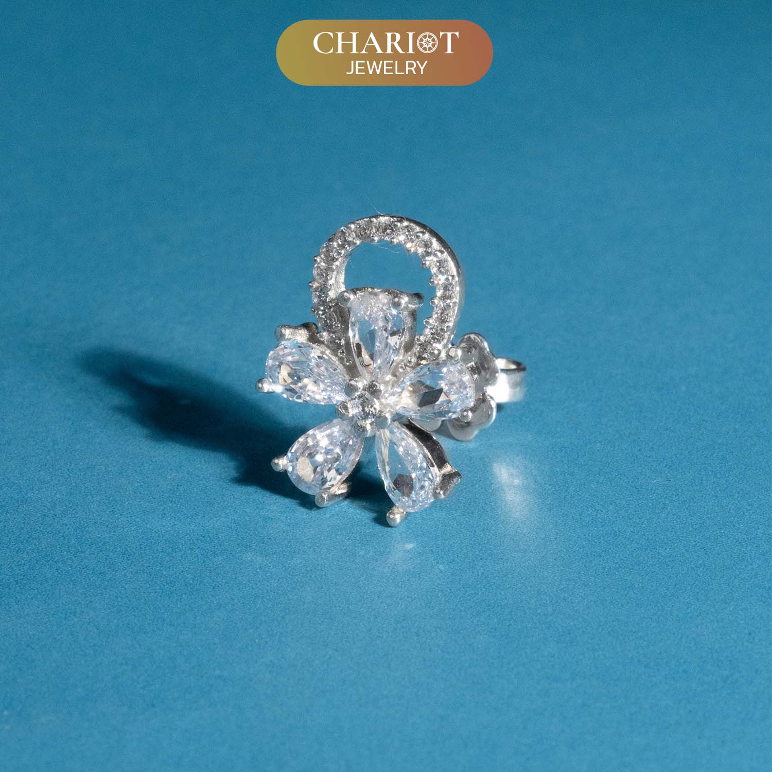 Personalized Gift For Mom - 5-petal Teardrop Stone Earrings - Moissanite - Happy Mother's Day 2, to My Beautiful Mother