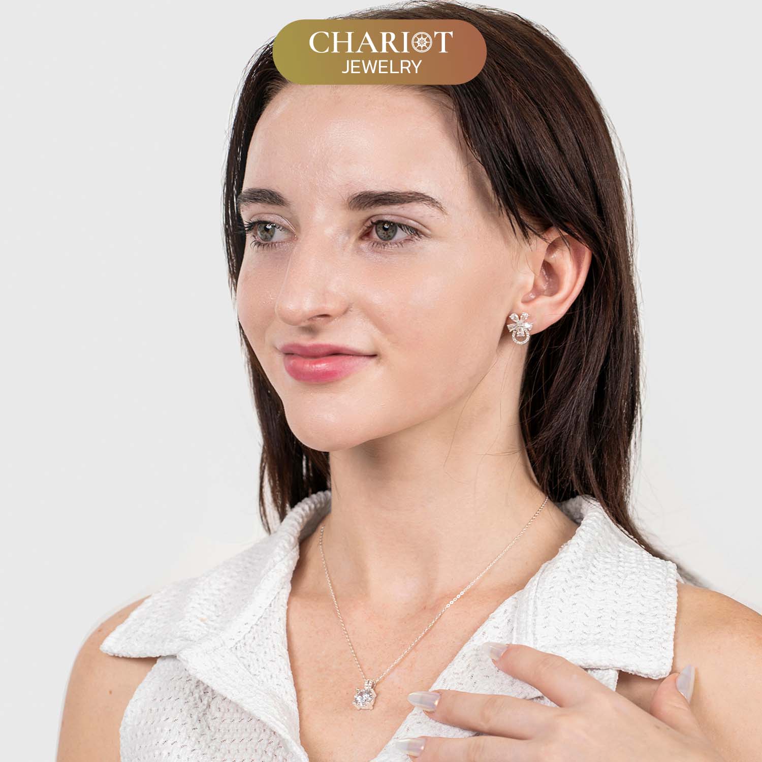 Personalized Gift For Mom - 5-petal Teardrop Stone Earrings - Moissanite - Happy Mother's Day 2, to My Beautiful Mother