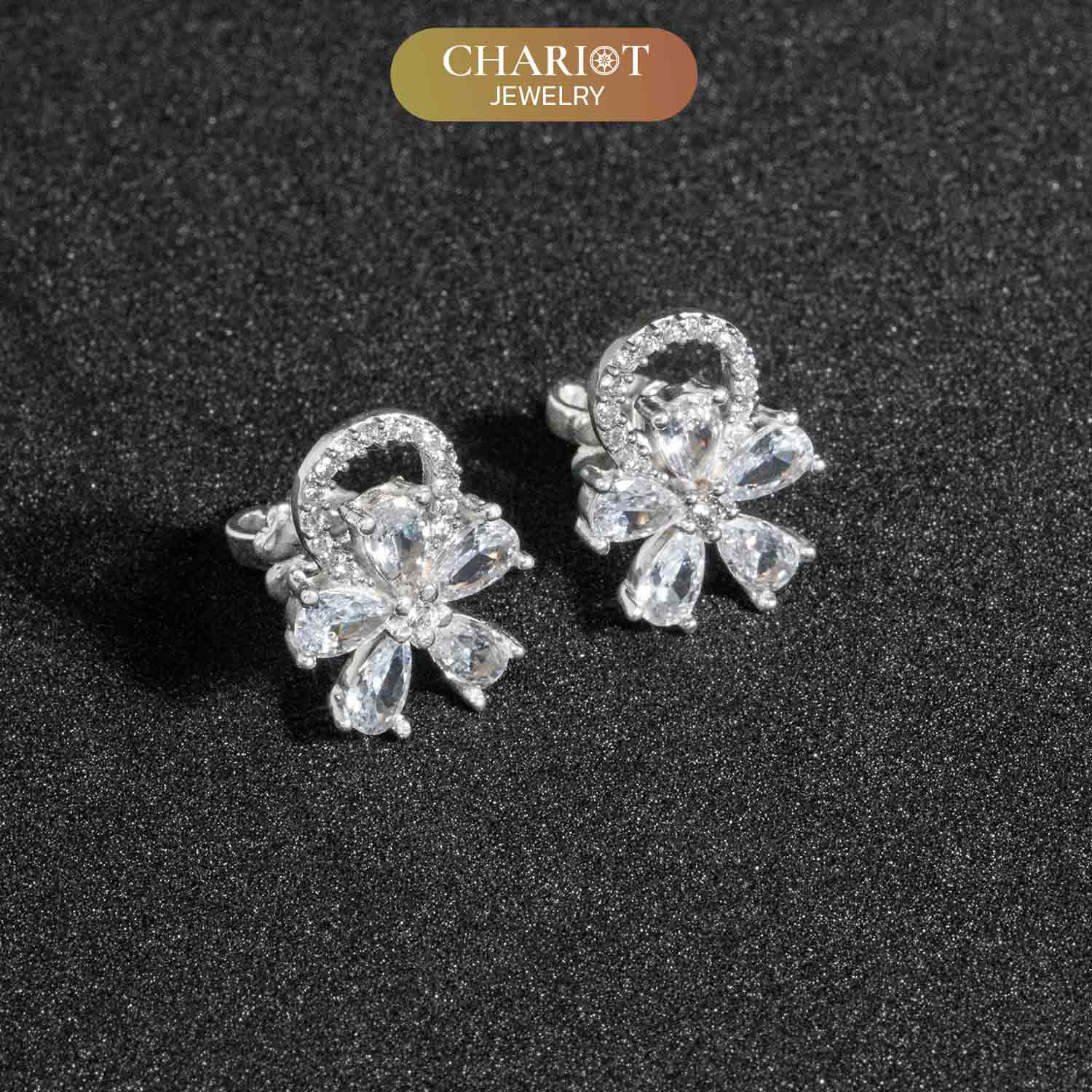 Personalized Gift For Mom - 5-petal Teardrop Stone Earrings - Moissanite - Happy Mother's Day 2, to My Beautiful Mother