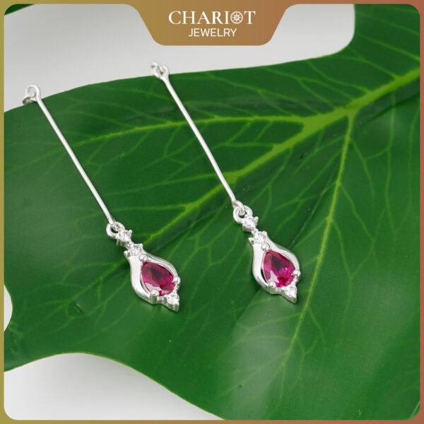 Crimson Gemstone Droplet Earrings