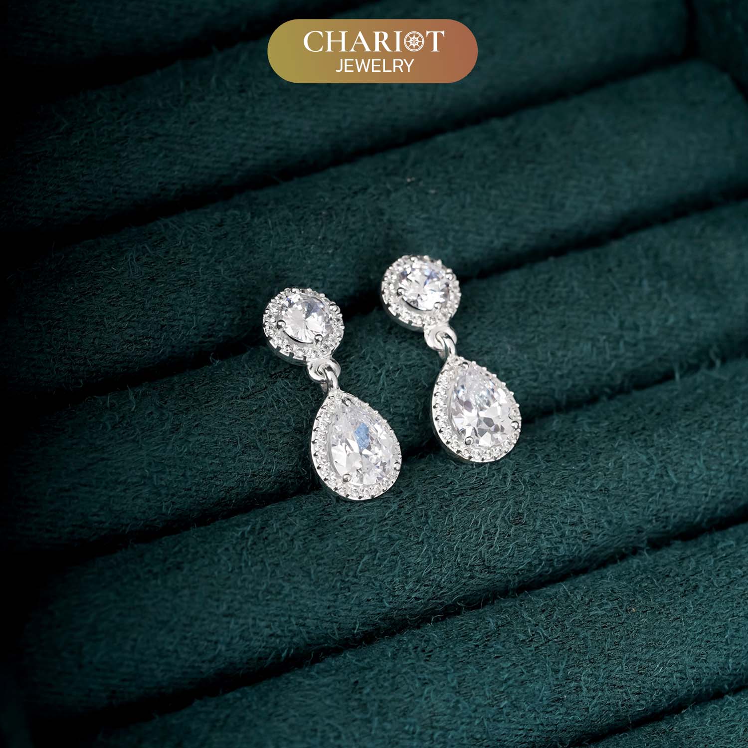 Mermaid Tear Earrings - Moissanite