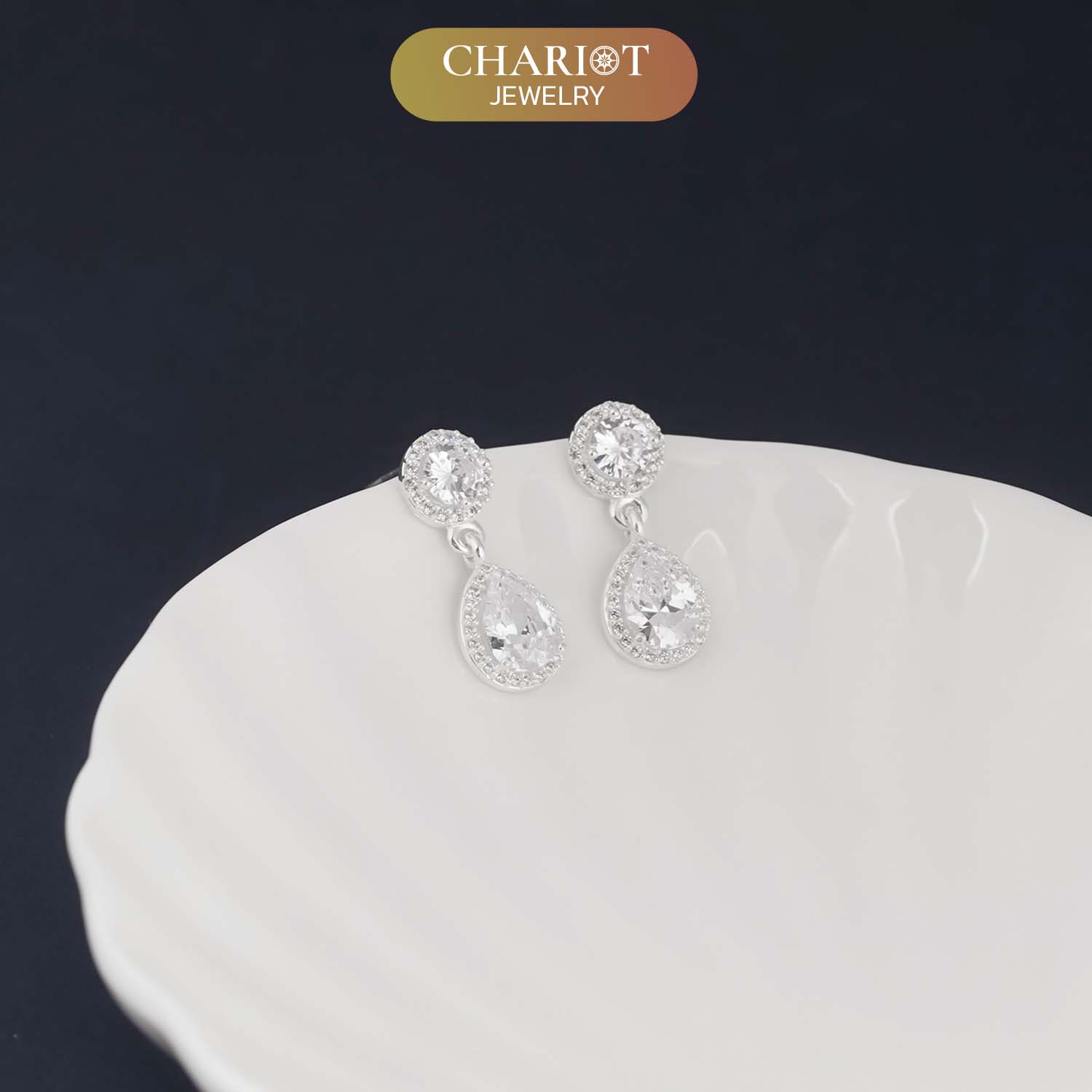 Mermaid Tear Earrings - Moissanite