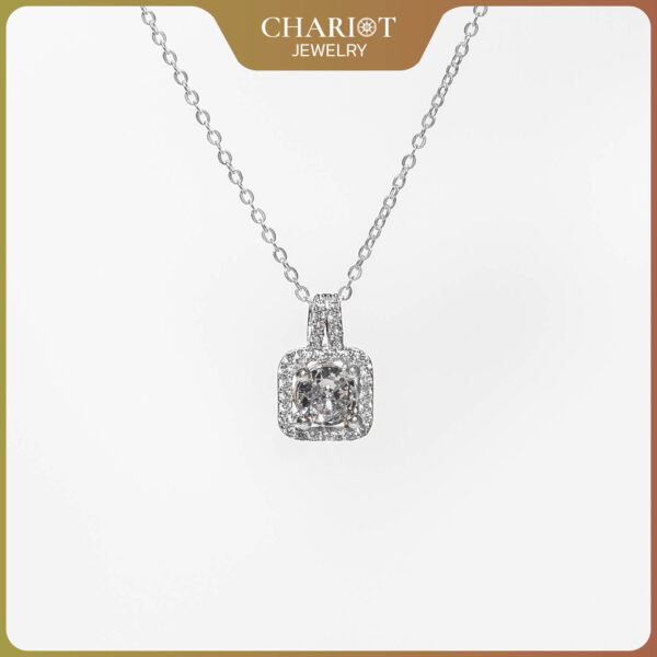 Square Rhinestone Zircon Necklace