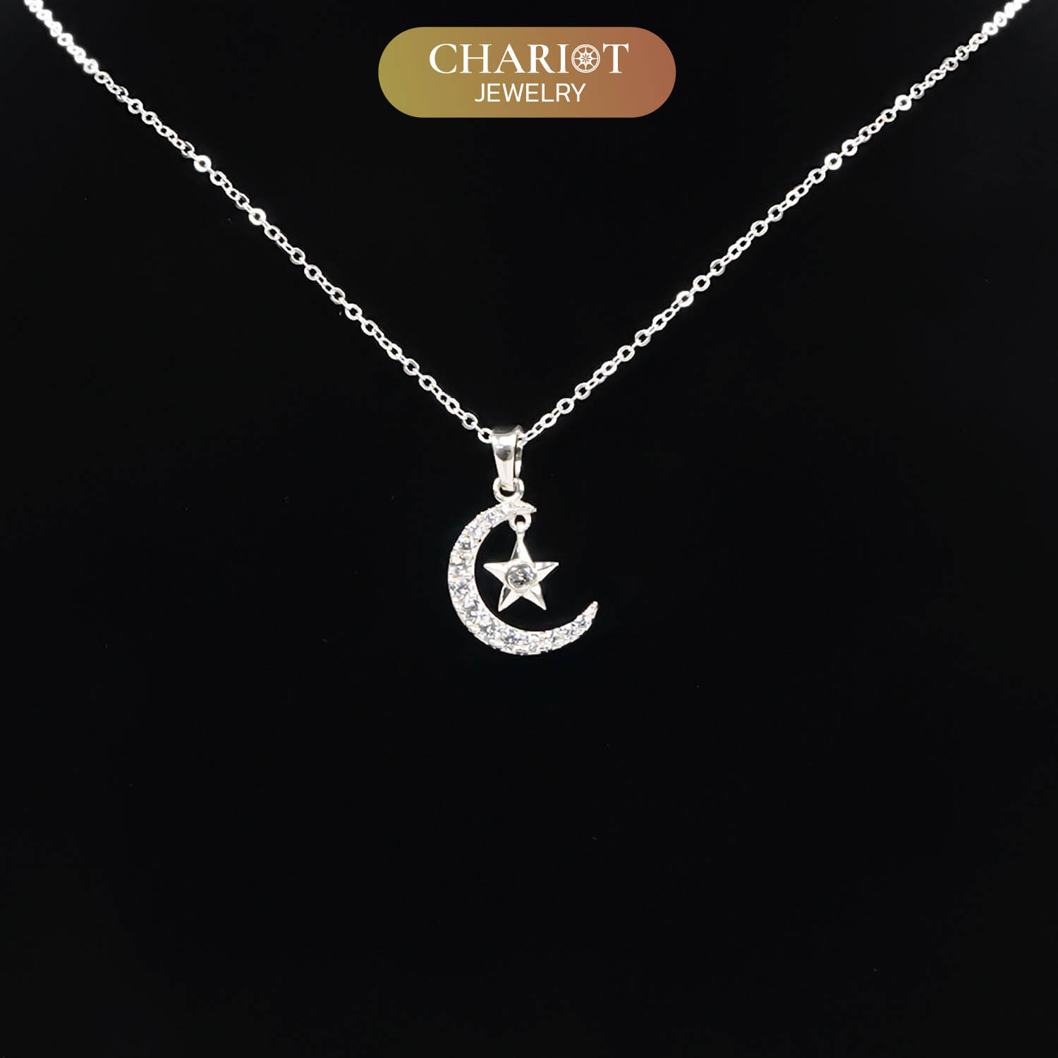 Crescent Moon & Star Necklace