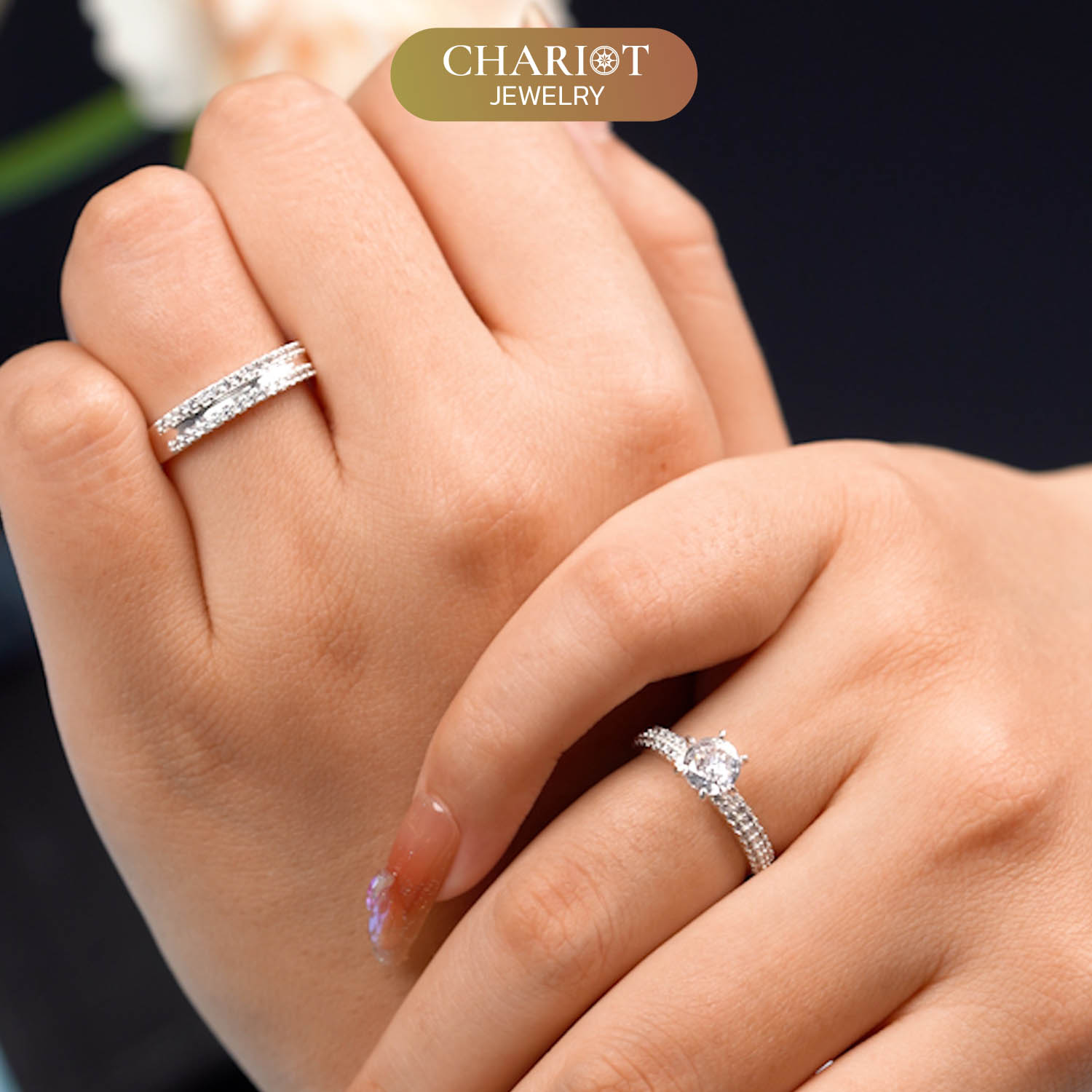 Gemstone Sparkle Duo Ring