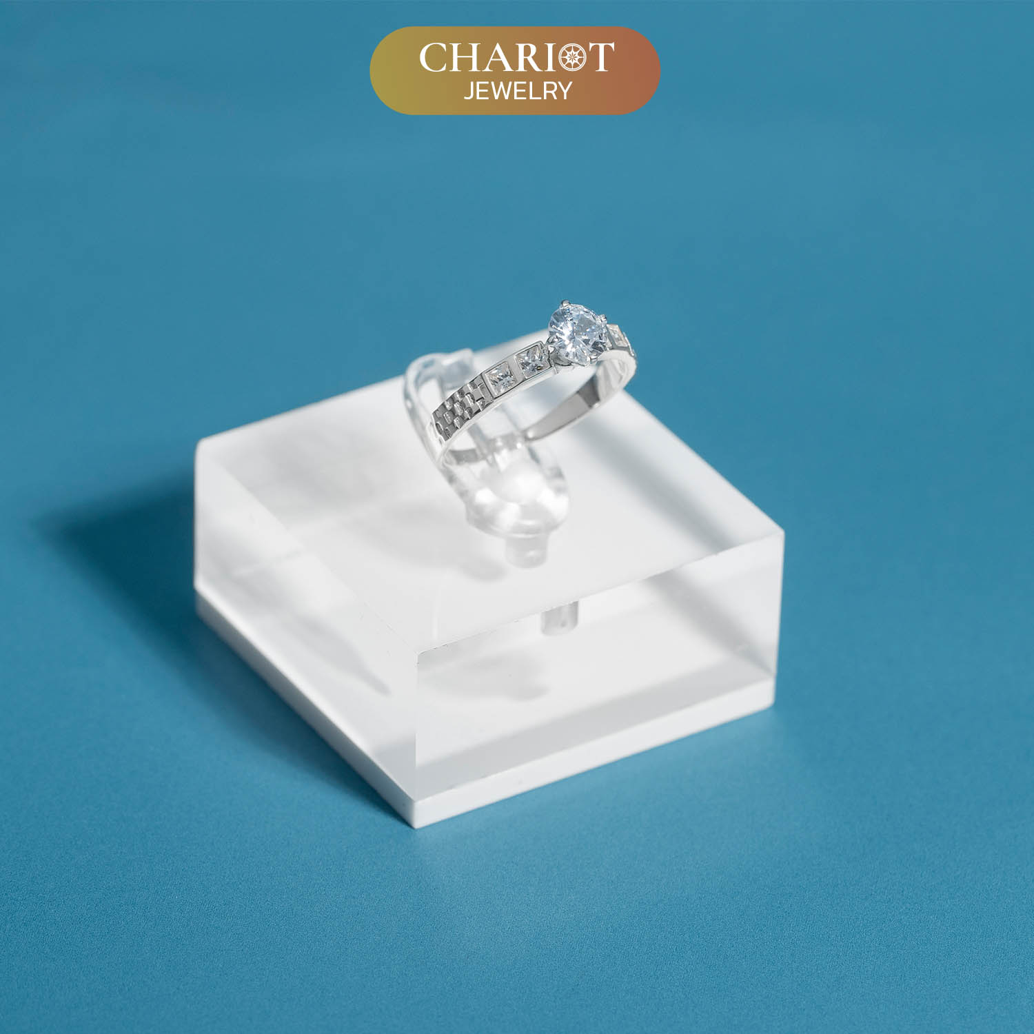 Square Stone Couple Rings