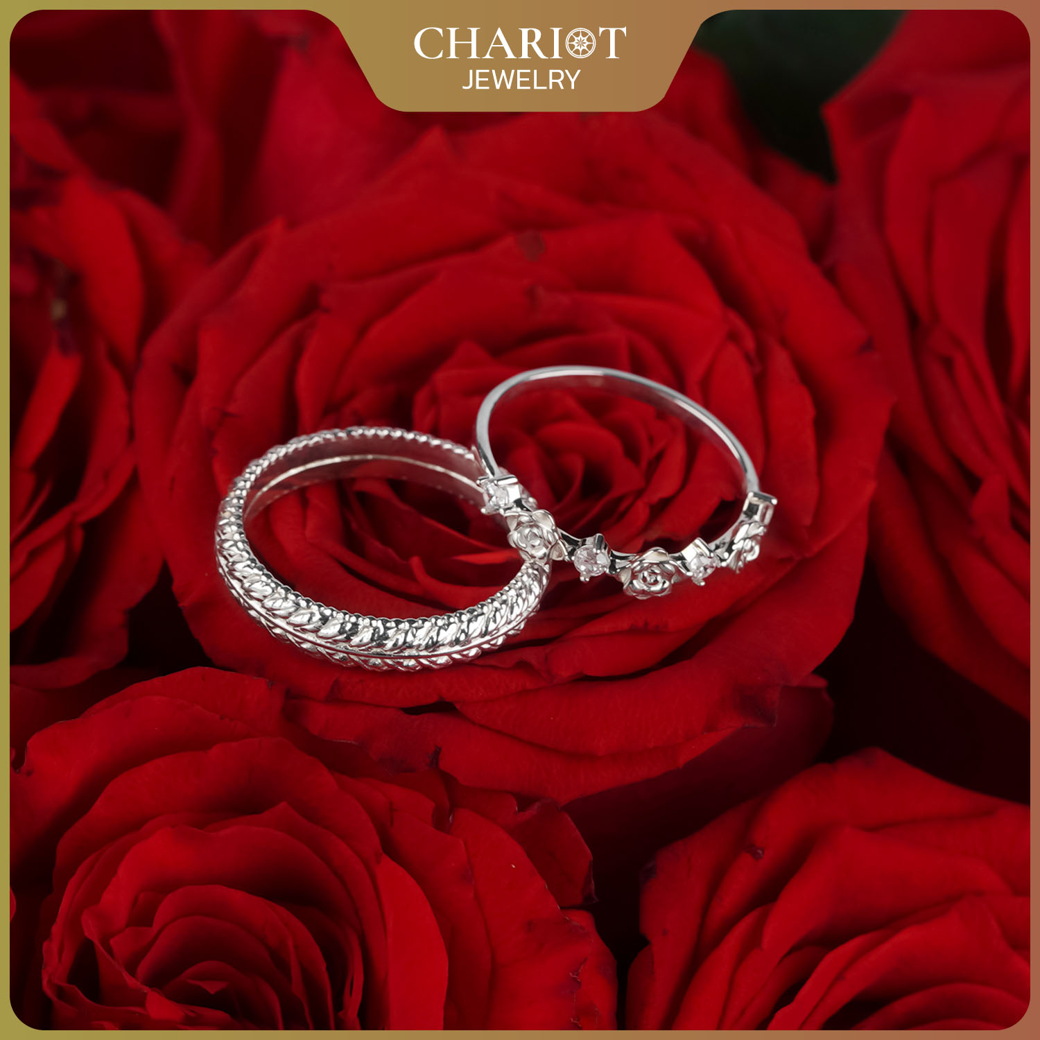 Blooming Love Couple Rings