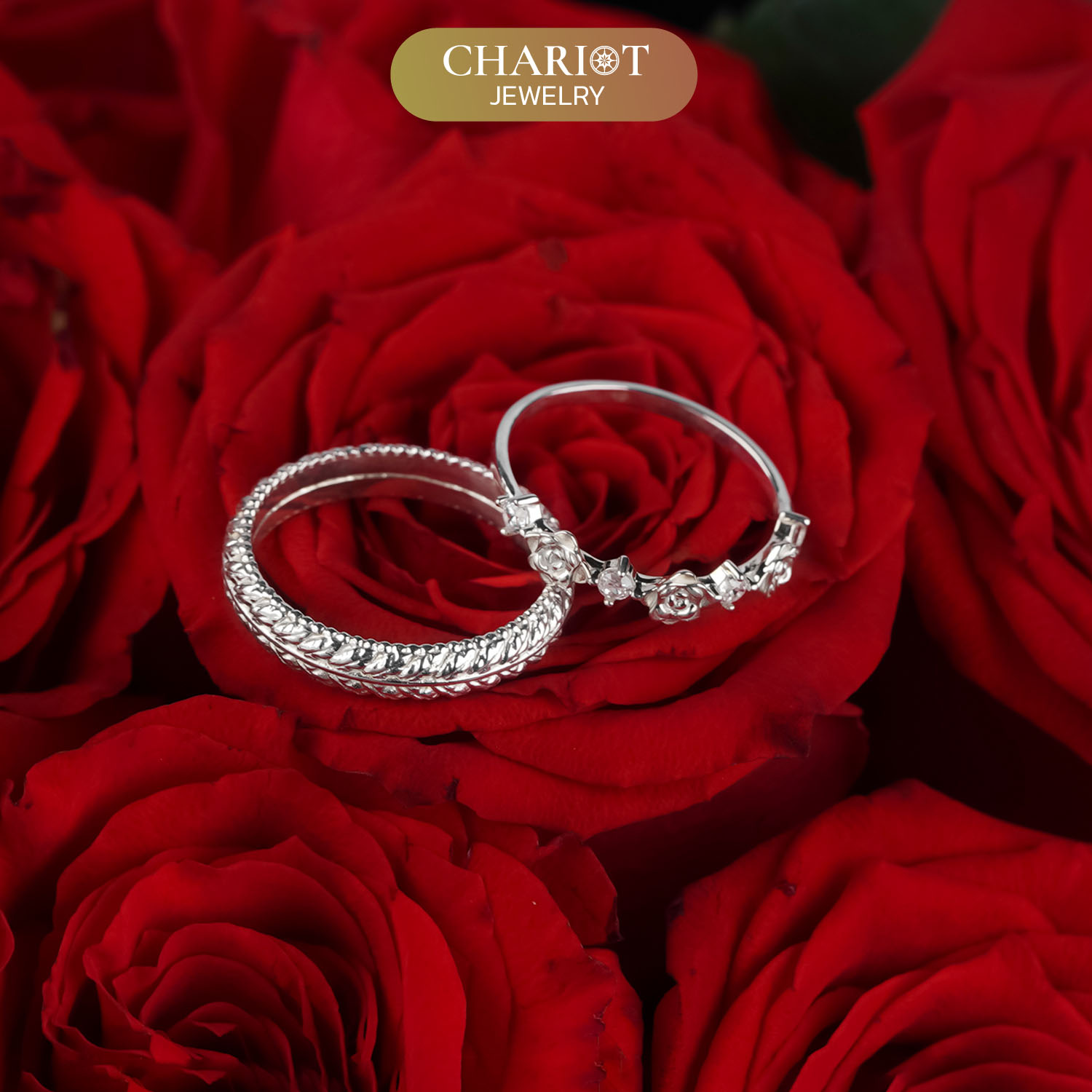 Blooming Love Couple Rings